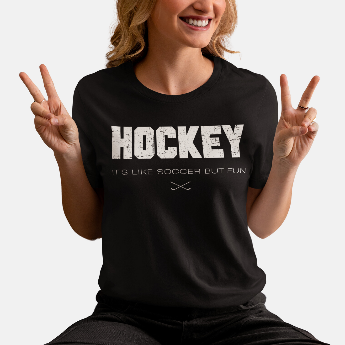 Funny Hockey T-Shirt - It's Like Soccer But Fun Hockey Shirt - Funny Hockey Gifts - Funny Gift For Hockey Players - Mockup 5 - Hockey Like Soccer - Hockey T-Shirt - It's Like Soccer But Fun Hockey Shirt - Hockey Gifts - Gift For Hockey Players