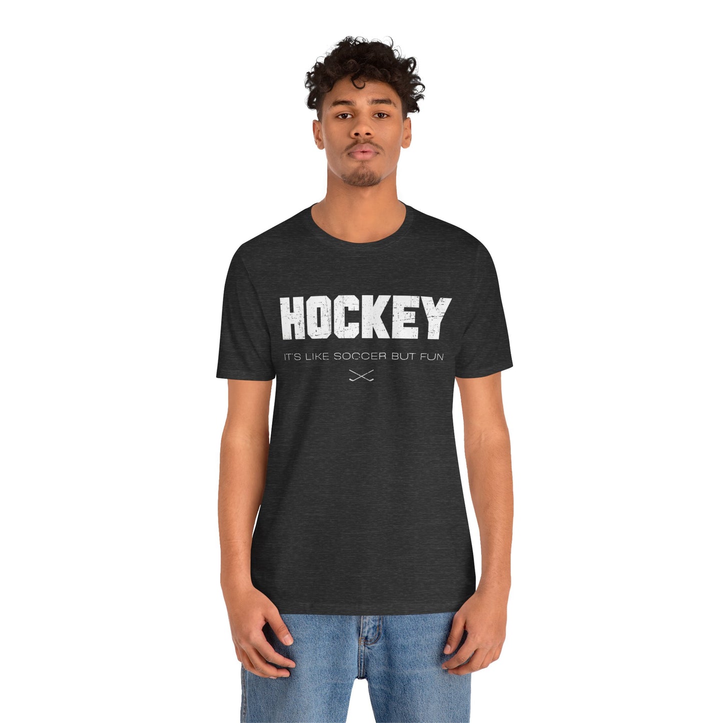 Funny Hockey T-Shirt - It's Like Soccer But Fun Hockey Shirt - Funny Hockey Gifts - Funny Gift For Hockey Players - Mockup 6 - Hockey Like Soccer - Hockey T-Shirt - It's Like Soccer But Fun Hockey Shirt - Hockey Gifts - Gift For Hockey Players
