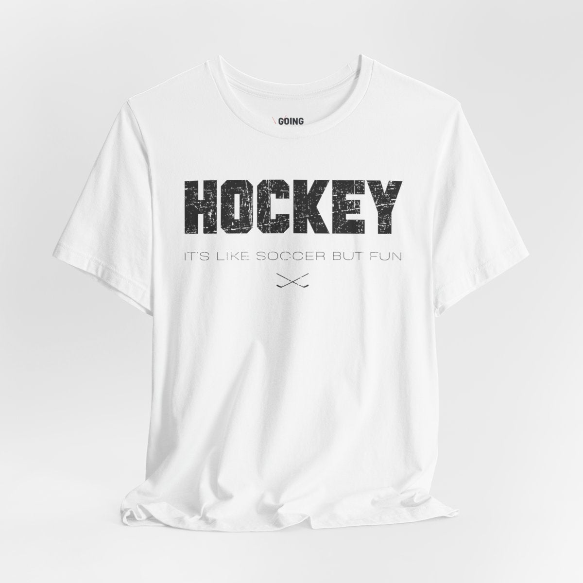 Funny Hockey T-Shirt - It's Like Soccer But Fun Hockey Shirt - Funny Hockey Gifts - Funny Gift For Hockey Players - Front White - Hockey Like Soccer - Hockey T-Shirt - It's Like Soccer But Fun Hockey Shirt - Hockey Gifts - Gift For Hockey Players