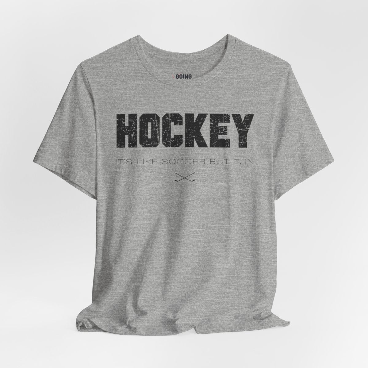 Funny Hockey T-Shirt - It's Like Soccer But Fun Hockey Shirt - Funny Hockey Gifts - Funny Gift For Hockey Players - Front Grey - Hockey Like Soccer - Hockey T-Shirt - It's Like Soccer But Fun Hockey Shirt - Hockey Gifts - Gift For Hockey Players