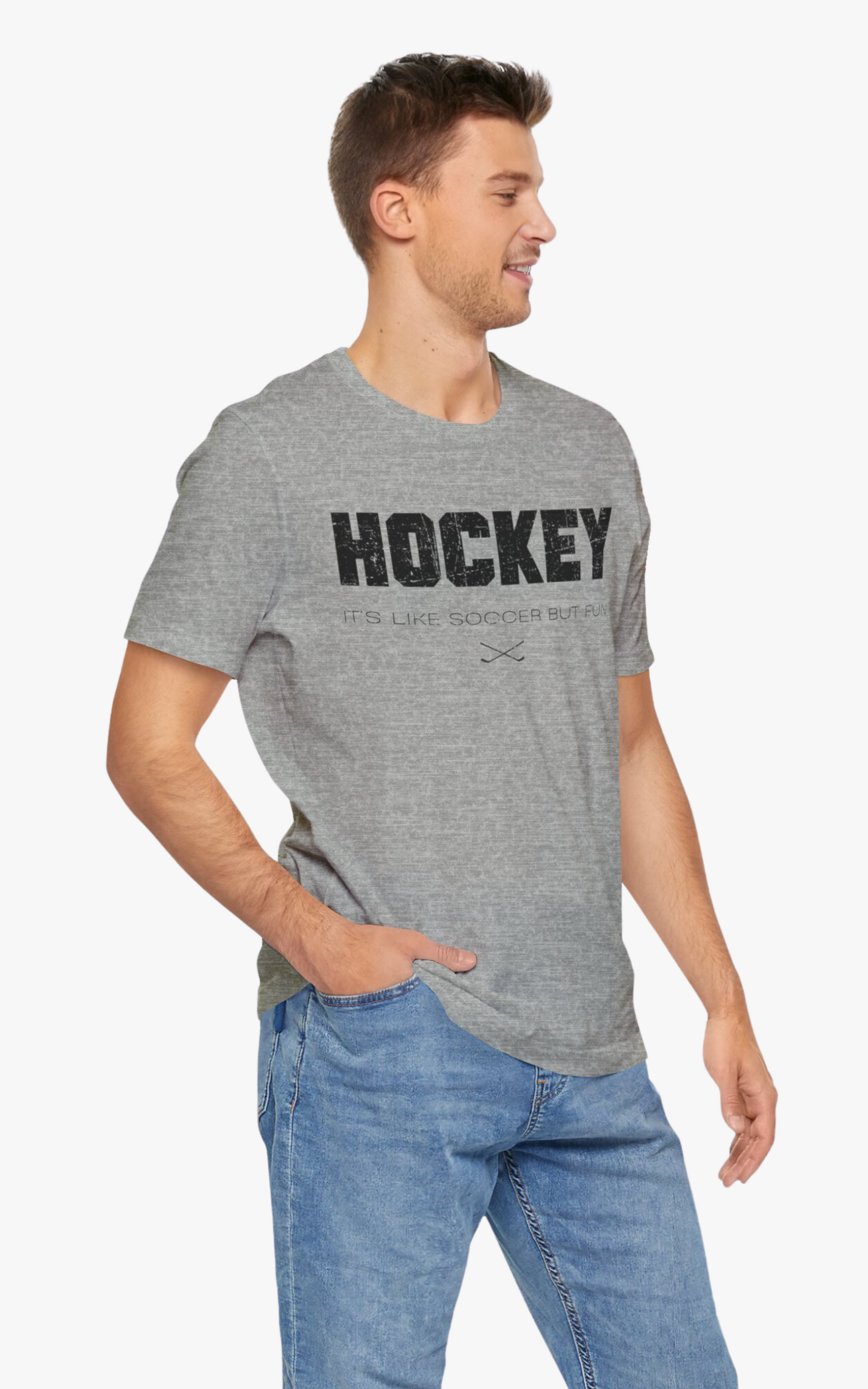 Funny Hockey T-Shirt - It's Like Soccer But Fun Hockey Shirt - Funny Hockey Gifts - Funny Gift For Hockey Players - Mockup 1 - Hockey Like Soccer - Hockey T-Shirt - It's Like Soccer But Fun Hockey Shirt - Hockey Gifts - Gift For Hockey Players