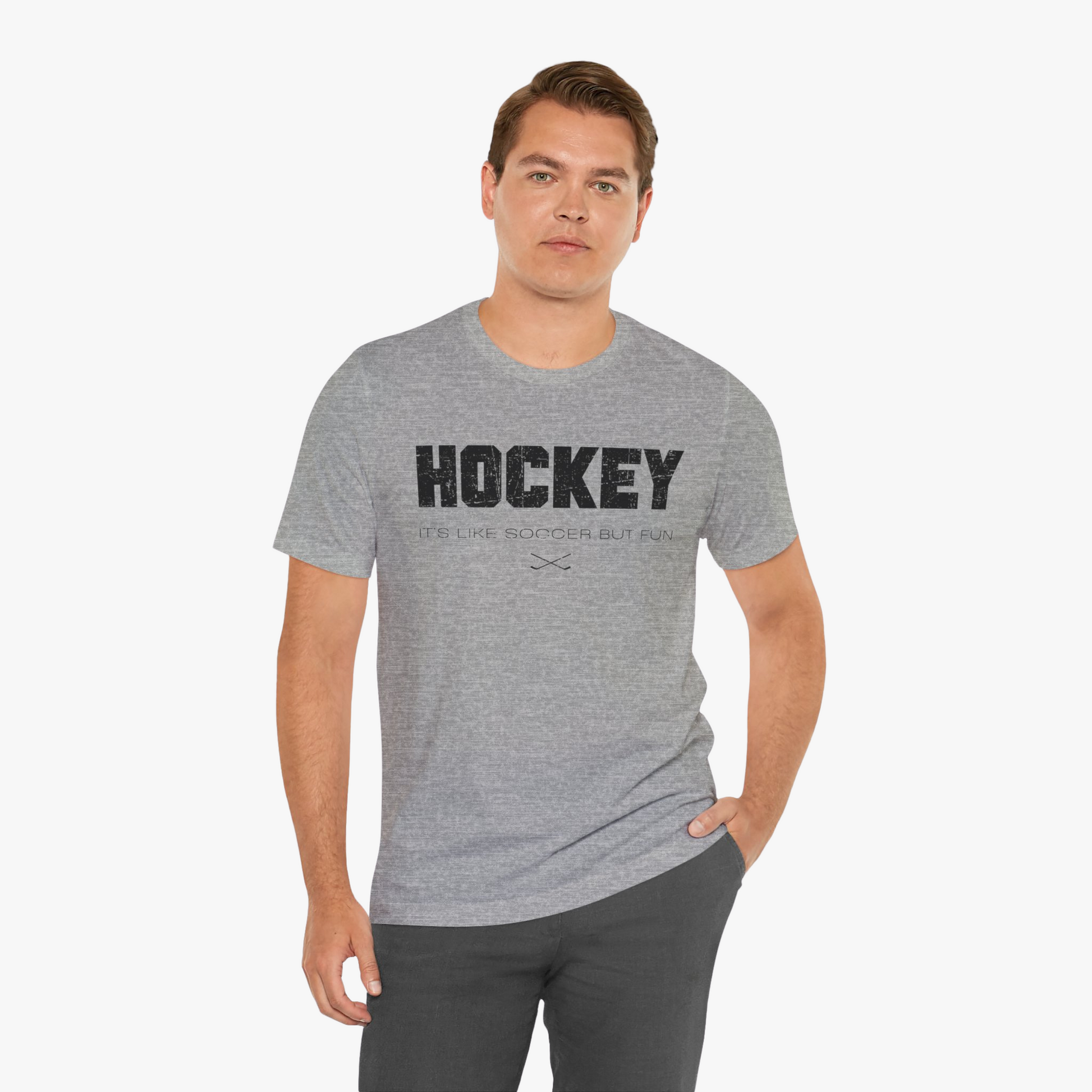 Funny Hockey T-Shirt - It's Like Soccer But Fun Hockey Shirt - Funny Hockey Gifts - Funny Gift For Hockey Players - Mockup 2 - Hockey Like Soccer - Hockey T-Shirt - It's Like Soccer But Fun Hockey Shirt - Hockey Gifts - Gift For Hockey Players