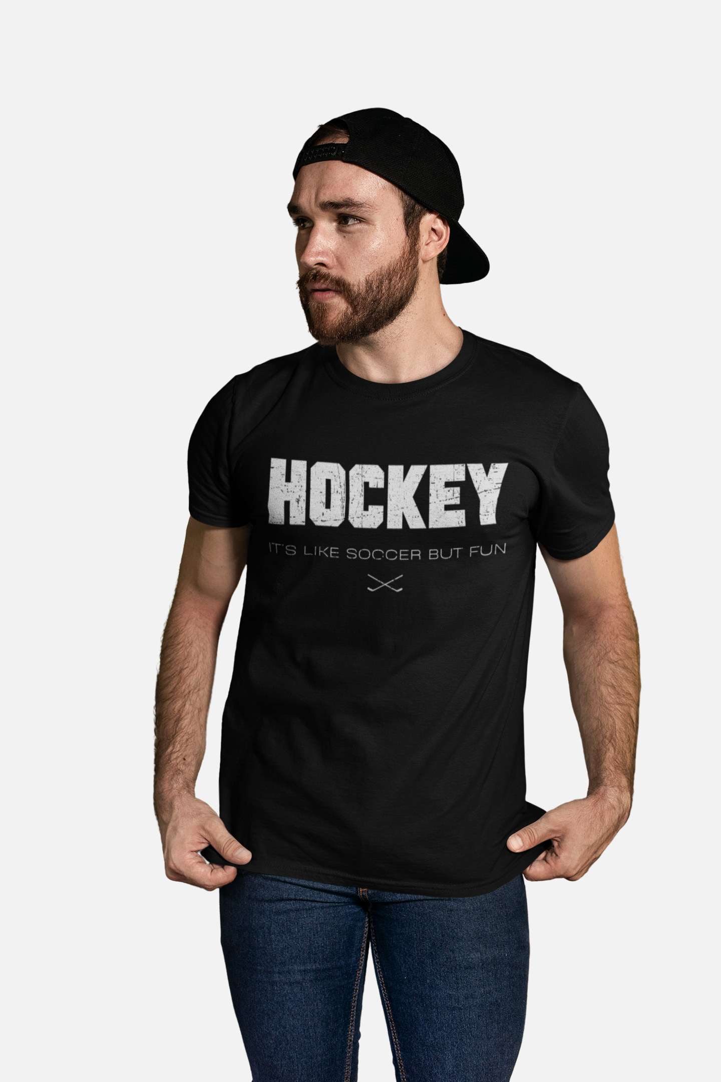 Funny Hockey T-Shirt - It's Like Soccer But Fun Hockey Shirt - Funny Hockey Gifts - Funny Gift For Hockey Players - Mockup 3 - Hockey Like Soccer - Hockey T-Shirt - It's Like Soccer But Fun Hockey Shirt - Hockey Gifts - Gift For Hockey Players