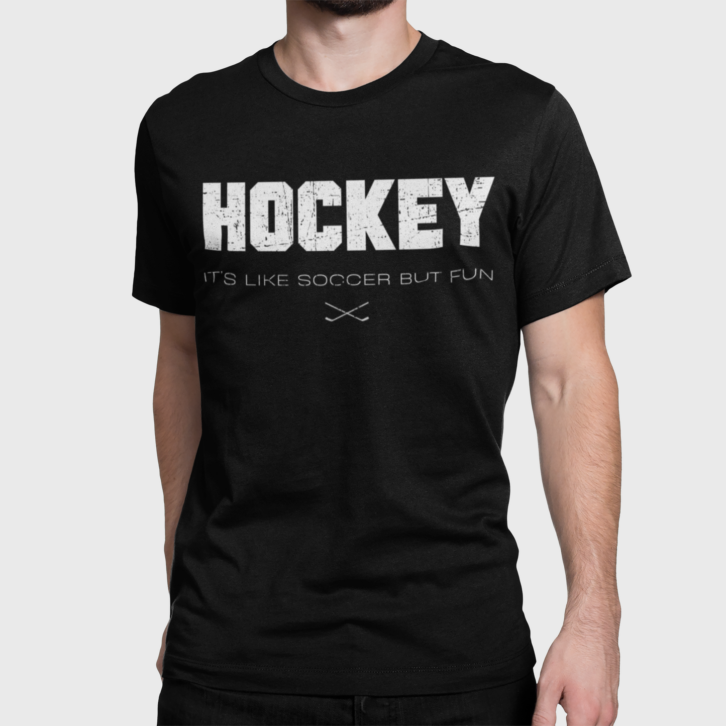 Funny Hockey T-Shirt - It's Like Soccer But Fun Hockey Shirt - Funny Hockey Gifts - Funny Gift For Hockey Players - Mockup 4 - Hockey Like Soccer - Hockey T-Shirt - It's Like Soccer But Fun Hockey Shirt - Hockey Gifts - Gift For Hockey Players