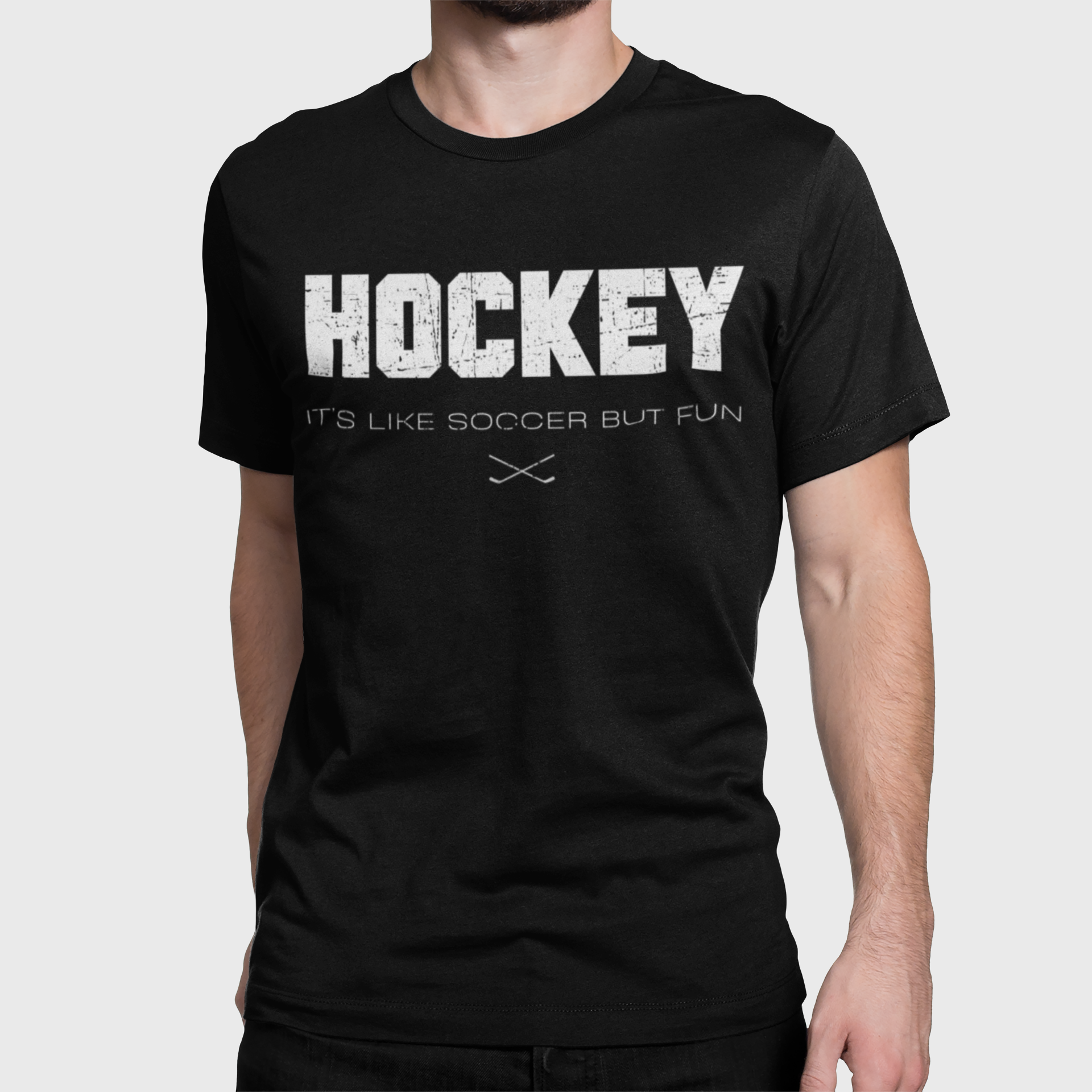 Funny Hockey T-Shirt - It's Like Soccer But Fun Hockey Shirt - Funny Hockey Gifts - Funny Gift For Hockey Players - Mockup 4 - Hockey Like Soccer - Hockey T-Shirt - It's Like Soccer But Fun Hockey Shirt - Hockey Gifts - Gift For Hockey Players