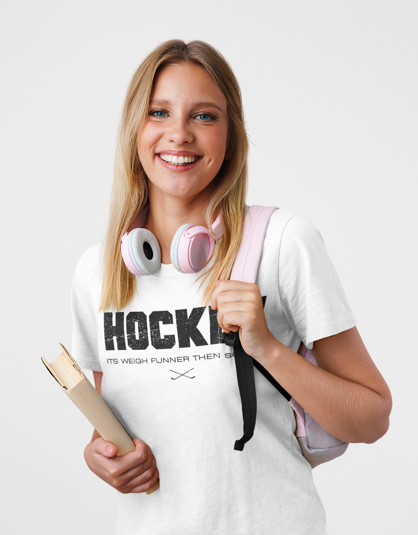 Funny Hockey T-Shirt - Funny Hockey Gifts - Funny Gift For Hockey Players - Size Chart - Mockup 5- School Is Important but Hockey Is Importanter - Hockey Than School - Hockey T-Shirt - Its Weigh Funner Then School Hockey Shirt - Hockey Gifts - Gift For Hockey Players
