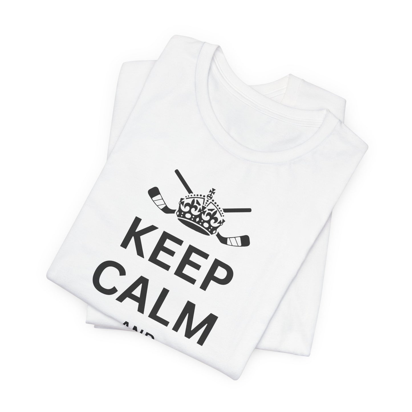 Funny Hockey T-Shirt - Funny Hockey Gifts - Funny Gift For Hockey Players - Size Chart - White Folded - Hockey Gloves - Hockey T-Shirt - Keep Calm And Drop The Gloves Hockey Shirt - Hockey Gifts - Gift For Hockey Players