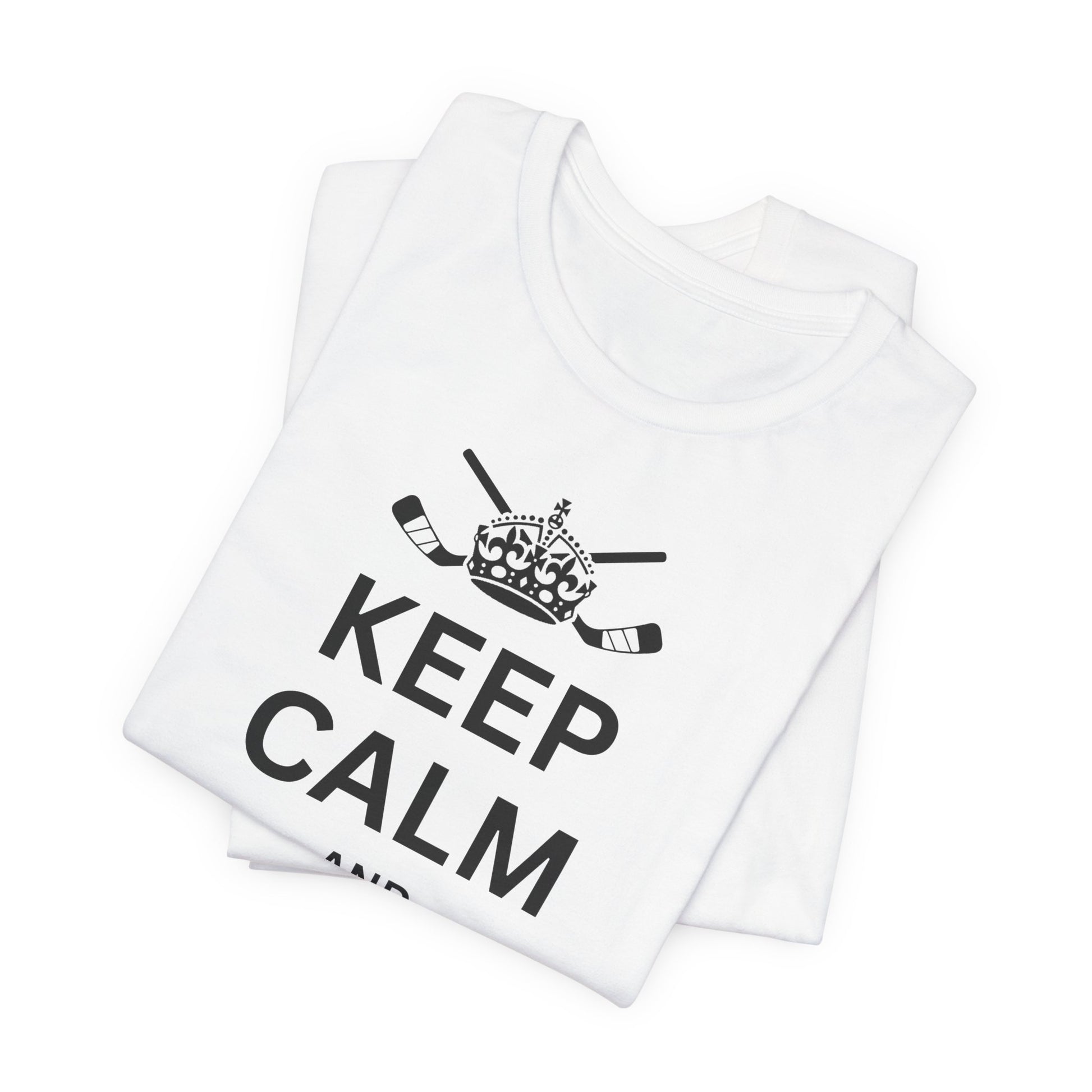 Funny Hockey T-Shirt - Funny Hockey Gifts - Funny Gift For Hockey Players - Size Chart - White Folded - Hockey Gloves - Hockey T-Shirt - Keep Calm And Drop The Gloves Hockey Shirt - Hockey Gifts - Gift For Hockey Players