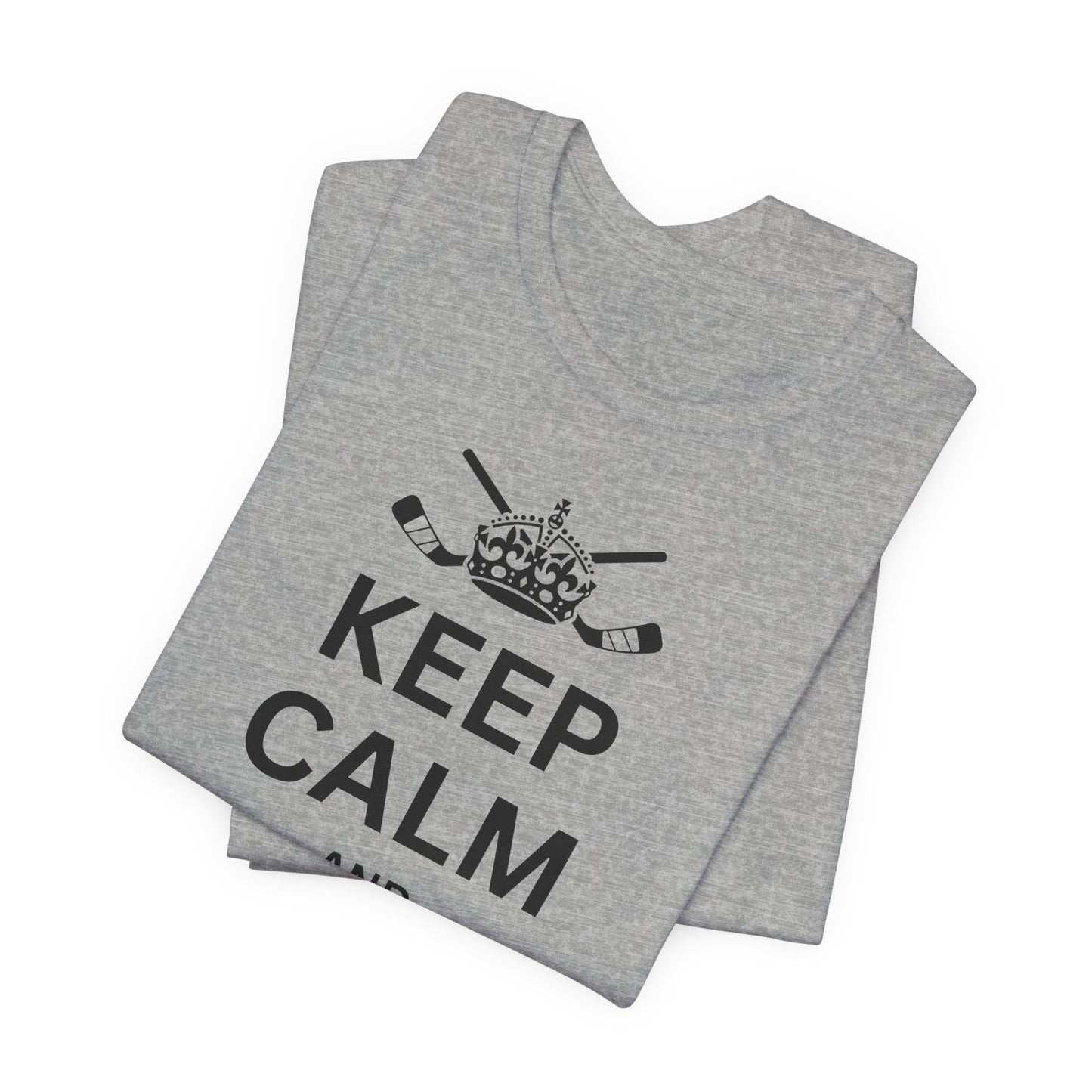Funny Hockey T-Shirt - Funny Hockey Gifts - Funny Gift For Hockey Players - Size Chart - Grey Folded - Hockey Gloves - Hockey T-Shirt - Keep Calm And Drop The Gloves Hockey Shirt - Hockey Gifts - Gift For Hockey Players