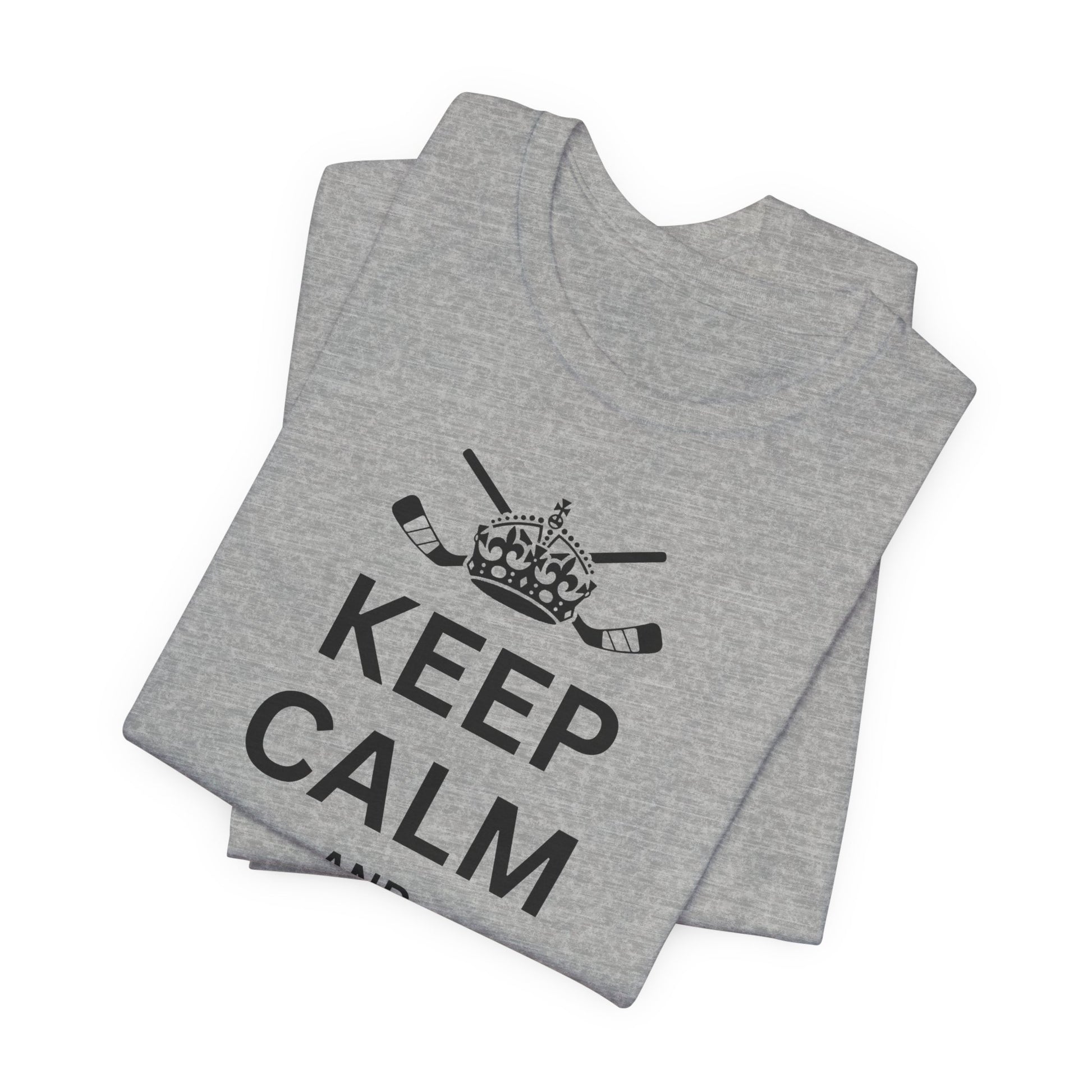 Funny Hockey T-Shirt - Funny Hockey Gifts - Funny Gift For Hockey Players - Size Chart - Grey Folded - Hockey Gloves - Hockey T-Shirt - Keep Calm And Drop The Gloves Hockey Shirt - Hockey Gifts - Gift For Hockey Players