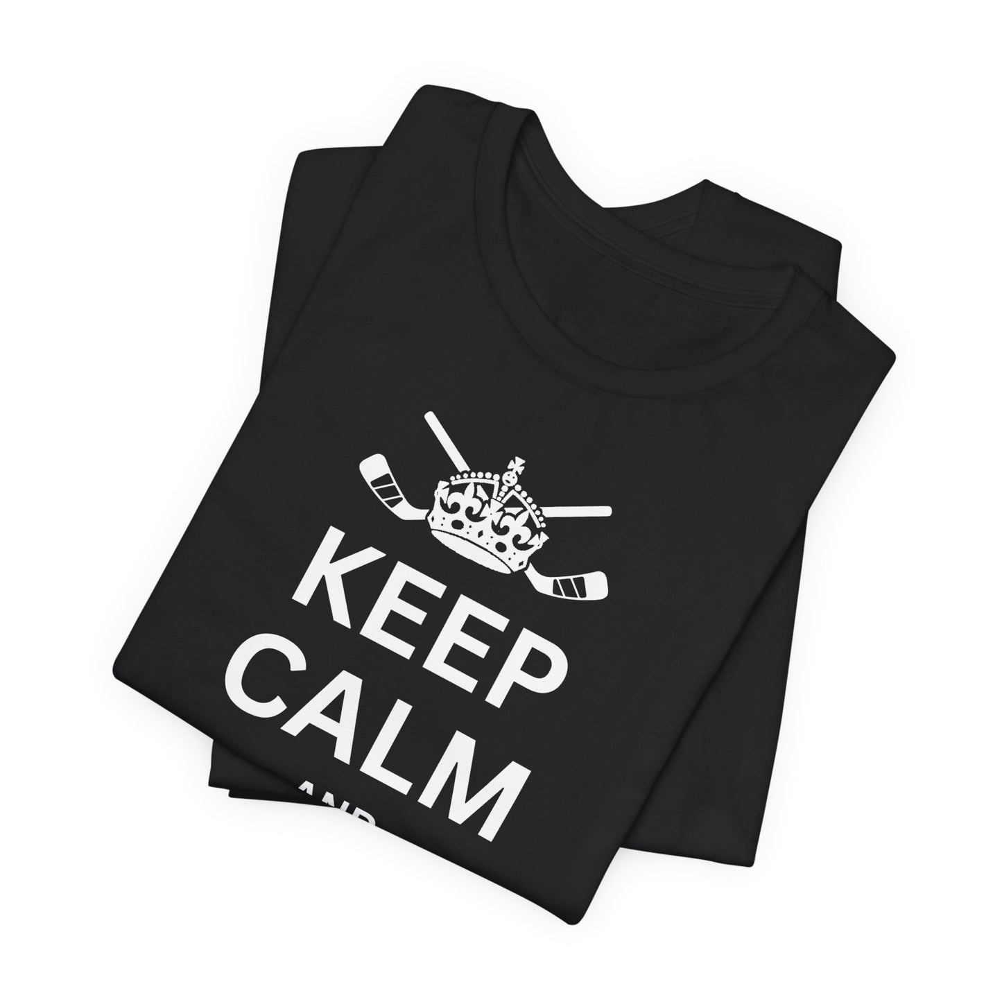 Funny Hockey T-Shirt - Funny Hockey Gifts - Funny Gift For Hockey Players - Size Chart - Black Folded - Hockey Gloves - Hockey T-Shirt - Keep Calm And Drop The Gloves Hockey Shirt - Hockey Gifts - Gift For Hockey Players