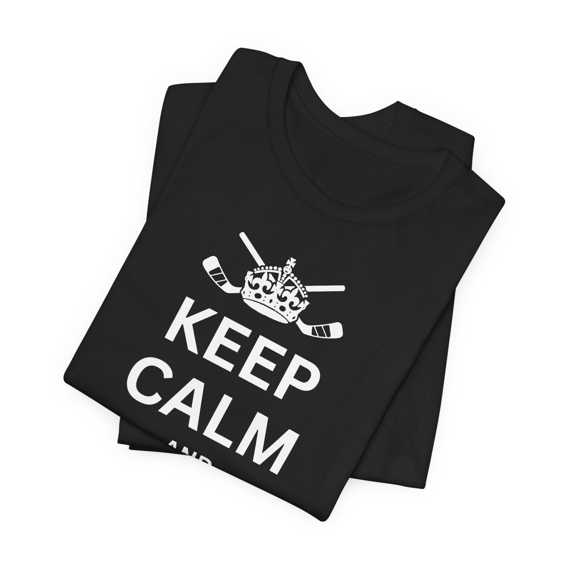 Funny Hockey T-Shirt - Funny Hockey Gifts - Funny Gift For Hockey Players - Size Chart - Black Folded - Hockey Gloves - Hockey T-Shirt - Keep Calm And Drop The Gloves Hockey Shirt - Hockey Gifts - Gift For Hockey Players