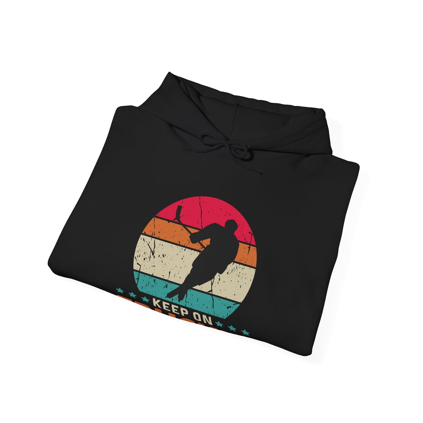 Funny Hockey Hoodie - Funny Hockey Gifts - Funny Gift For Hockey Players - Black Folded - Hockey Truckin - Hockey Hoodie - Keep On Truckin Hockey Hoodie - Hockey Gifts - Gift For Hockey Players