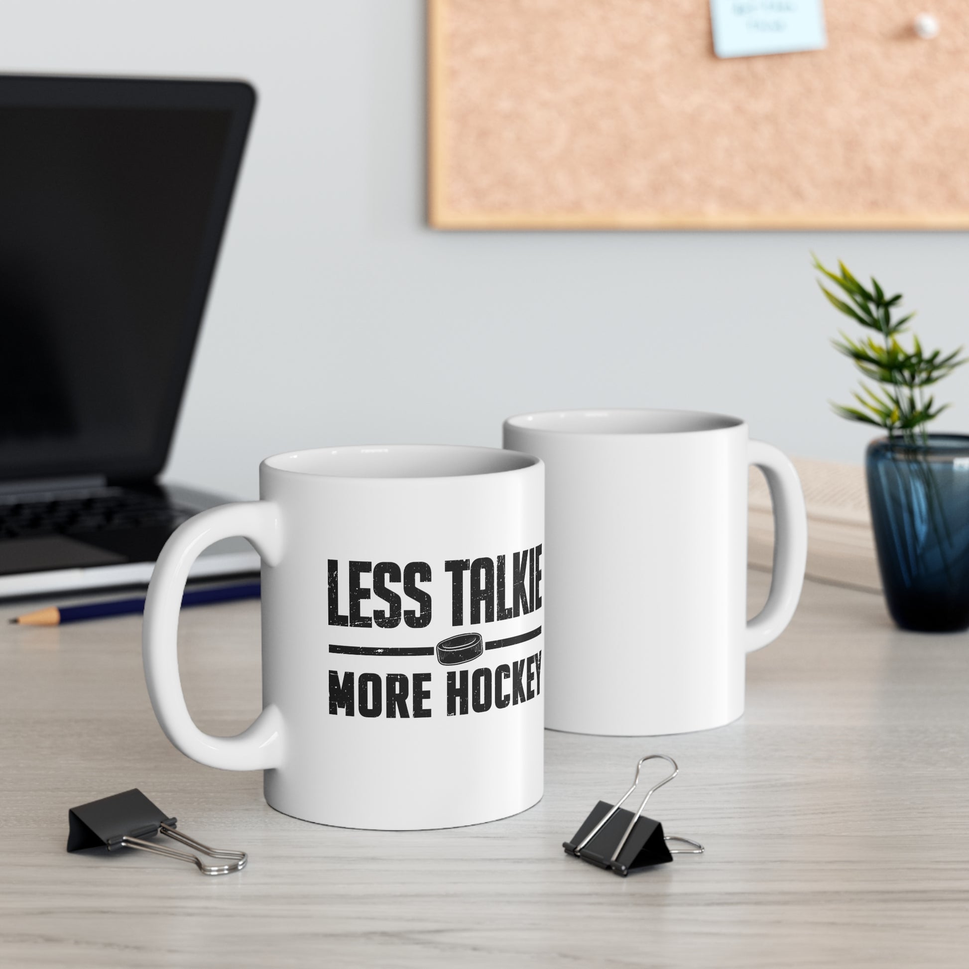 Funny Hockey Mug - Funny Hockey Gifts - Funny Gift For Hockey Players - Mockups - More Hockey - Hockey Mug - Less Talkie More Hockey Hockey Mug - Hockey Gifts - Gift For Hockey Players