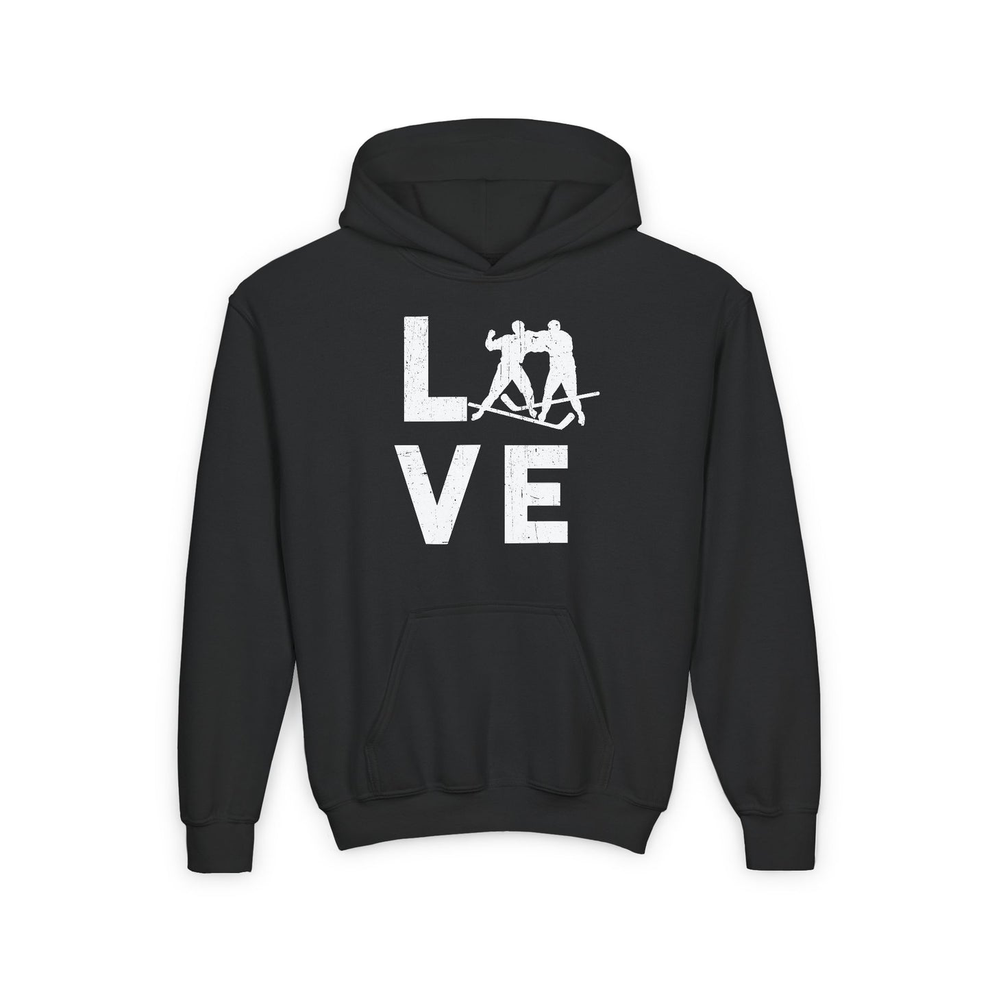Main Front - Love Hockey - Kids Hockey Hoodie - Love Hockey Kids Hockey Hoodie - Hockey Gifts - Gift For Hockey Players