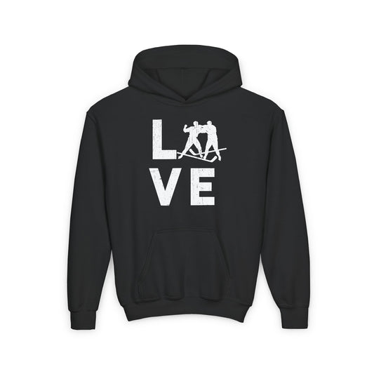 Main Front - Love Hockey - Kids Hockey Hoodie - Love Hockey Kids Hockey Hoodie - Hockey Gifts - Gift For Hockey Players
