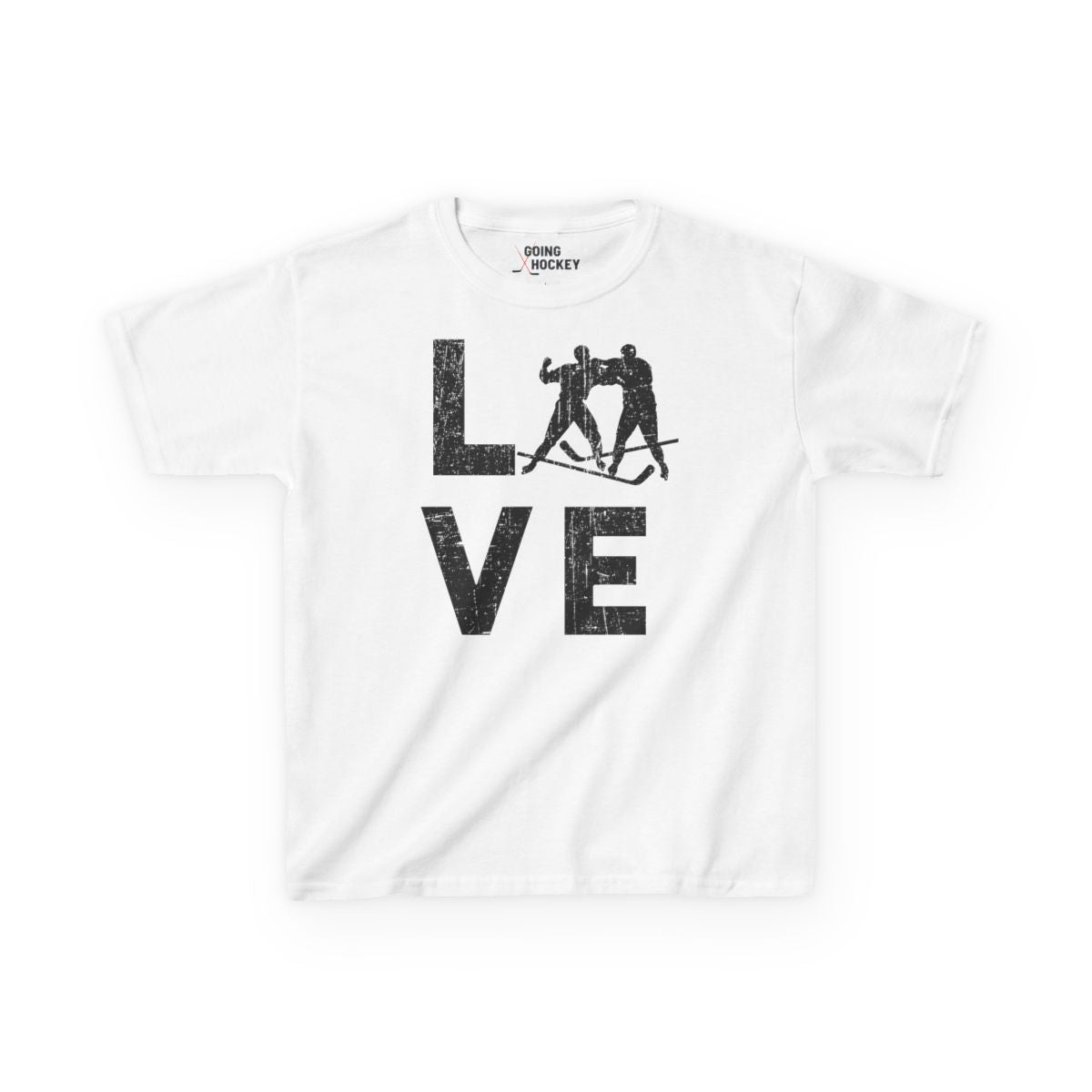 White Front - Love - Kids Hockey T-Shirt - Love Kids Hockey Shirt - Hockey Gifts - Gift For Hockey Players