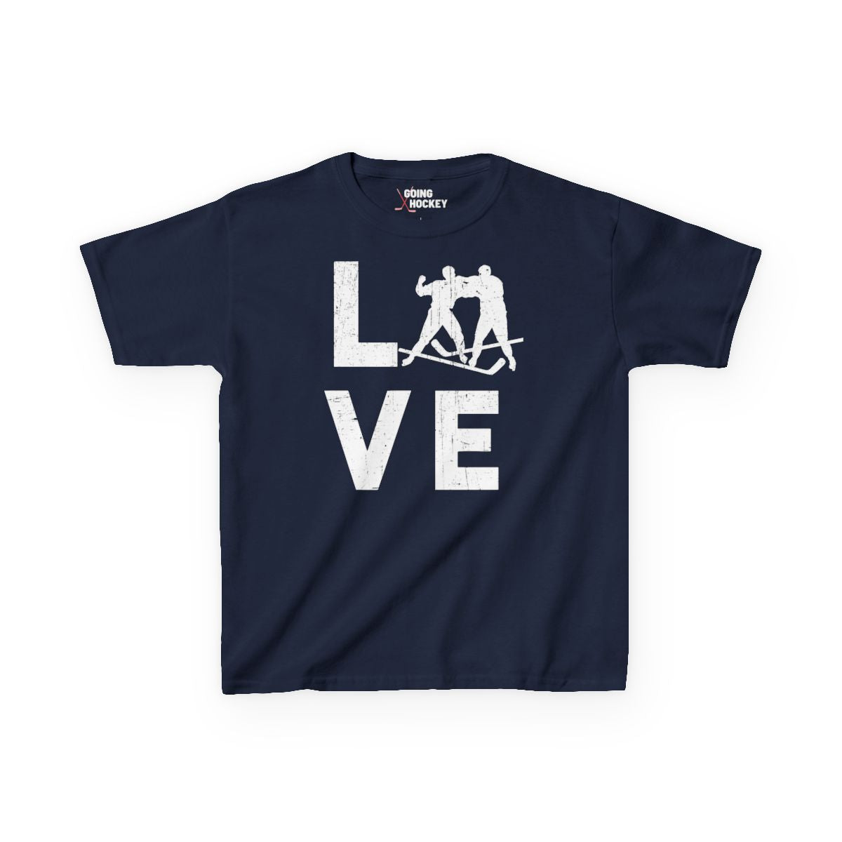 Black Front - Love - Kids Hockey T-Shirt - Love Kids Hockey Shirt - Hockey Gifts - Gift For Hockey Players