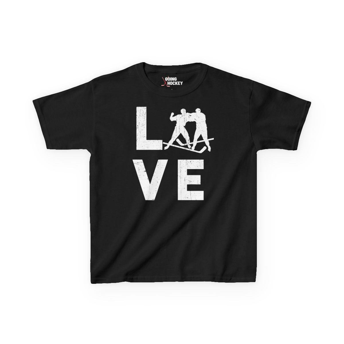 Main Front - Love - Kids Hockey T-Shirt - Love Kids Hockey Shirt - Hockey Gifts - Gift For Hockey Players