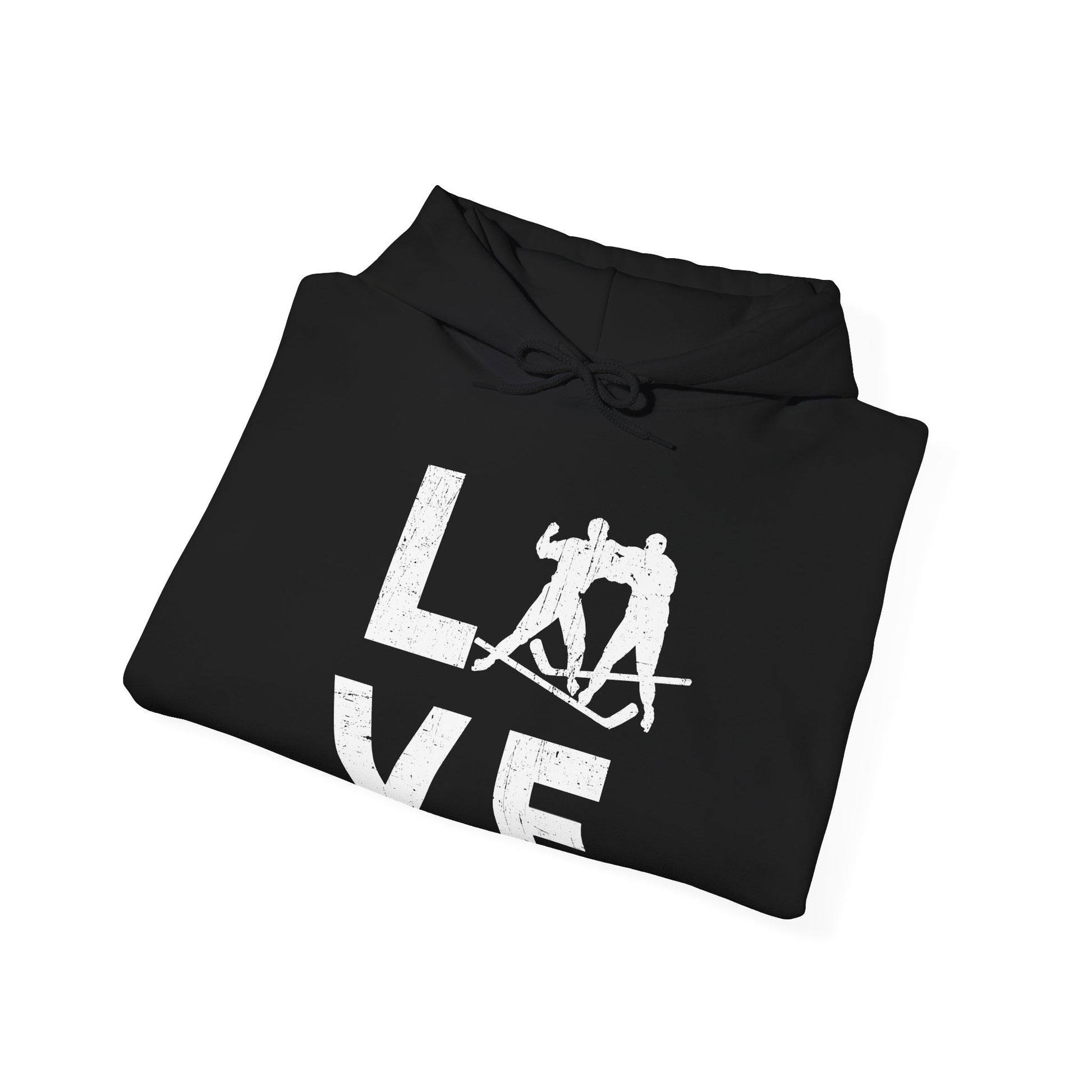 Black Folded - Love Hockey - Hockey Hoodie - Love Hockey Hoodie - Hockey Gifts - Gift For Hockey Players