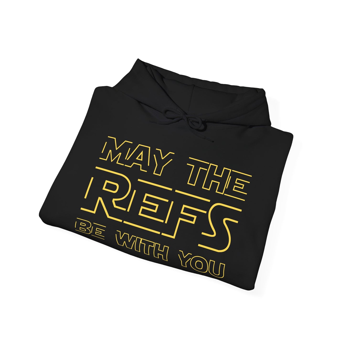 Funny Hockey Hoodie - Funny Hockey Gifts - Funny Gift For Hockey Players - Black Folded - Hockey Refs - Hockey Hoodie - May The Refs Be With You Hockey Hoodie - Hockey Gifts - Gift For Hockey Players
