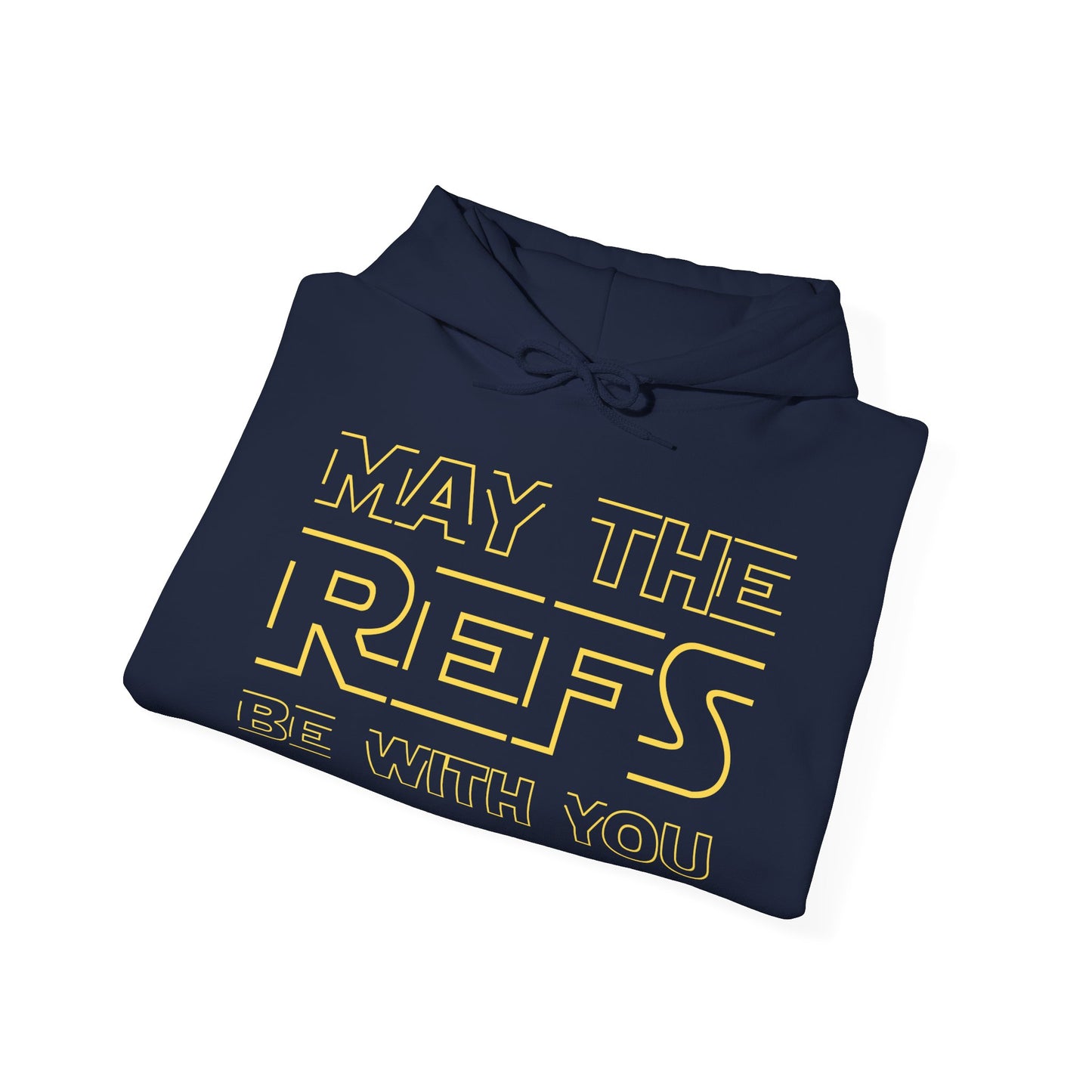 Funny Hockey Hoodie - Funny Hockey Gifts - Funny Gift For Hockey Players - Navy Folded - Hockey Refs - Hockey Hoodie - May The Refs Be With You Hockey Hoodie - Hockey Gifts - Gift For Hockey Players