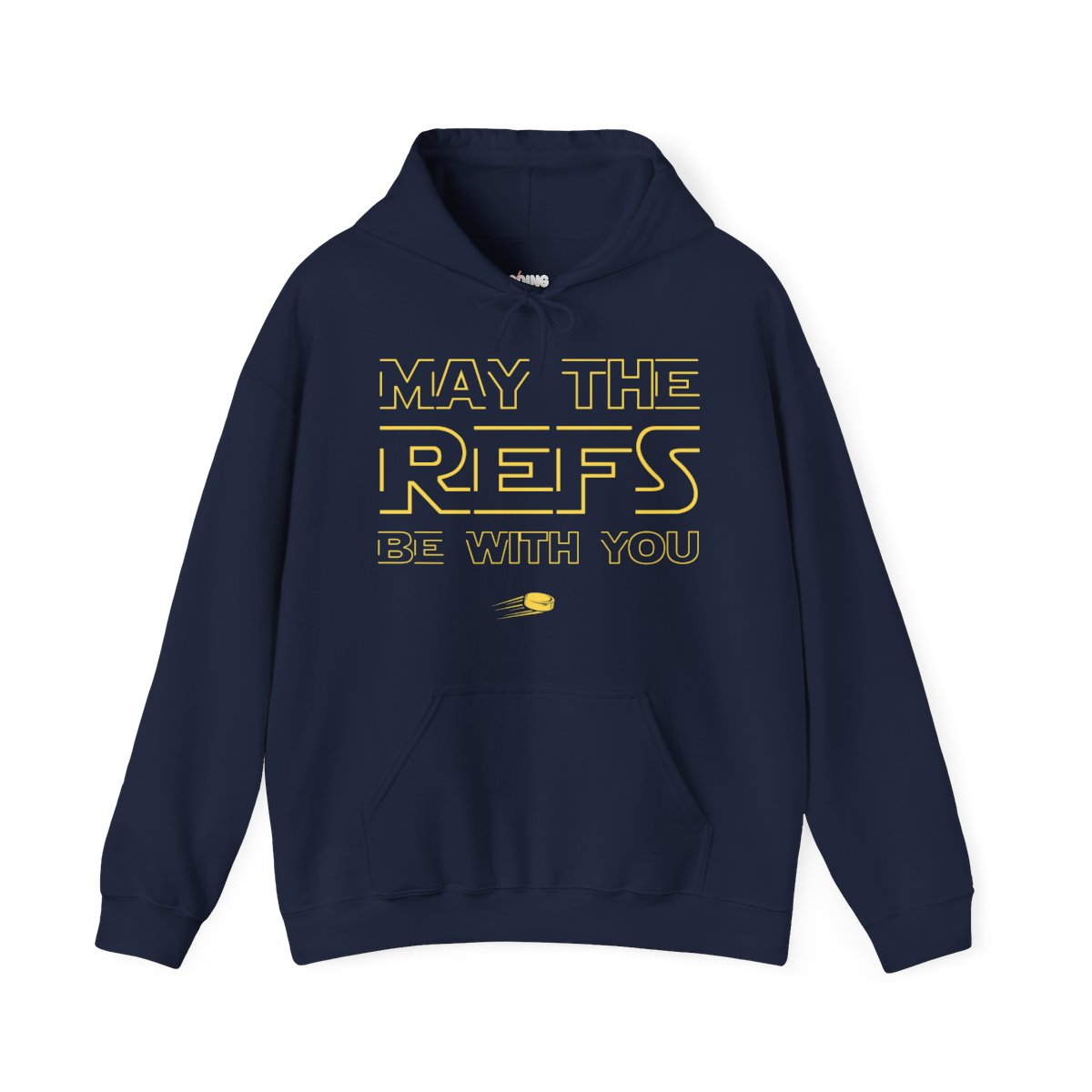 Funny Hockey Hoodie - Funny Hockey Gifts - Funny Gift For Hockey Players - Navy Front - Hockey Refs - Hockey Hoodie - May The Refs Be With You Hockey Hoodie - Hockey Gifts - Gift For Hockey Players