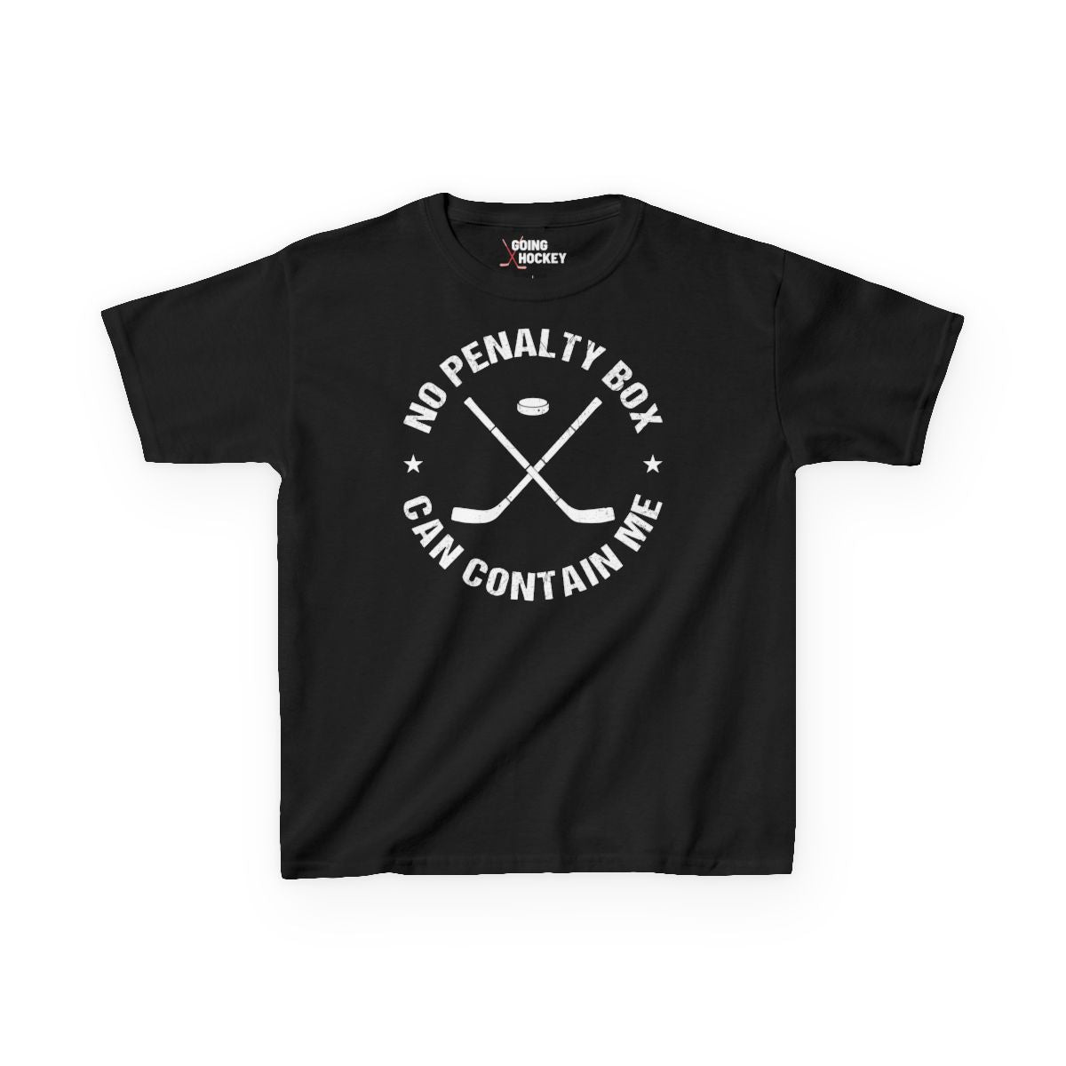 Funny Hockey Shirt - Funny Hockey Gifts - Funny Gift For Hockey Players - Black Front - Unrestrained Hockey - Kids Hockey T-Shirt - No Penalty Box Can Contain Me Kids Hockey Shirt - Hockey Gifts - Gift For Hockey Players
