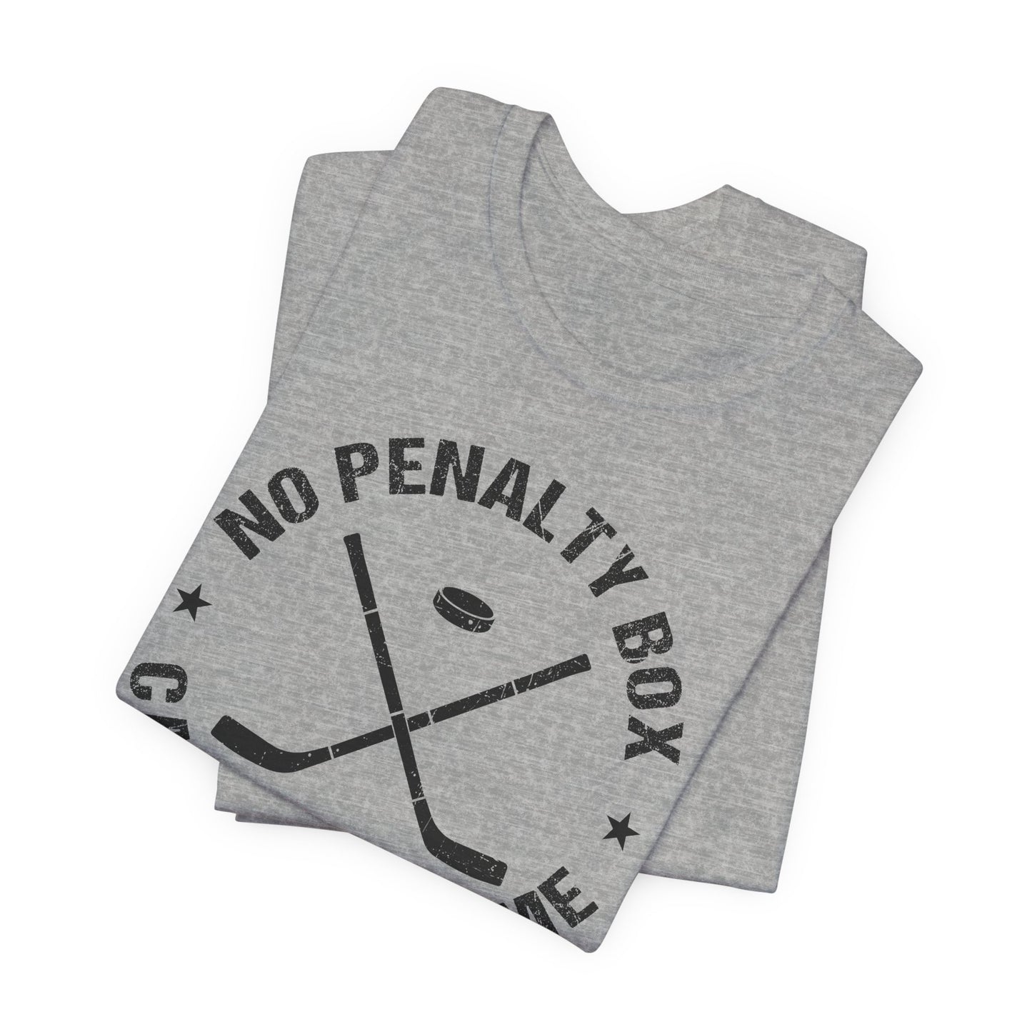 Funny Hockey T-Shirt - Funny Hockey Gifts - Funny Gift For Hockey Players - Size Chart - Grey Folded - Unrestrained Hockey - Hockey T-Shirt - No Penalty Box Can Contain Me Hockey Shirt - Hockey Gifts - Gift For Hockey Players