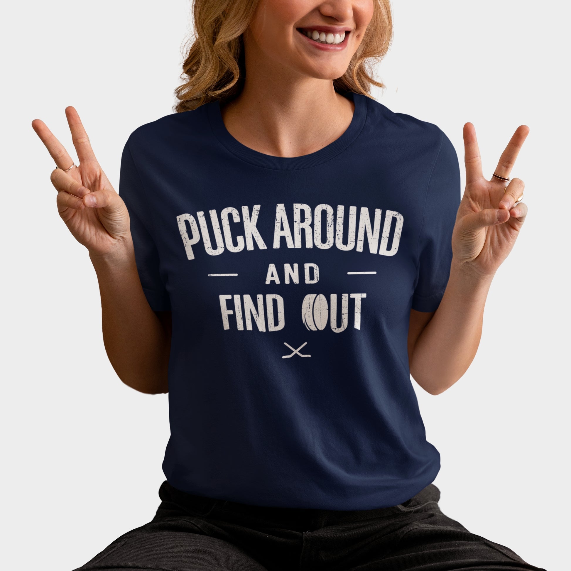 Funny Hockey T-Shirt - Funny Hockey Gifts - Funny Gift For Hockey Players - Size Chart - Mockup 18 - Puck Around Hockey - Hockey T-Shirt - Puck Around And Find Out Hockey Shirt - Hockey Gifts - Gift For Hockey Players