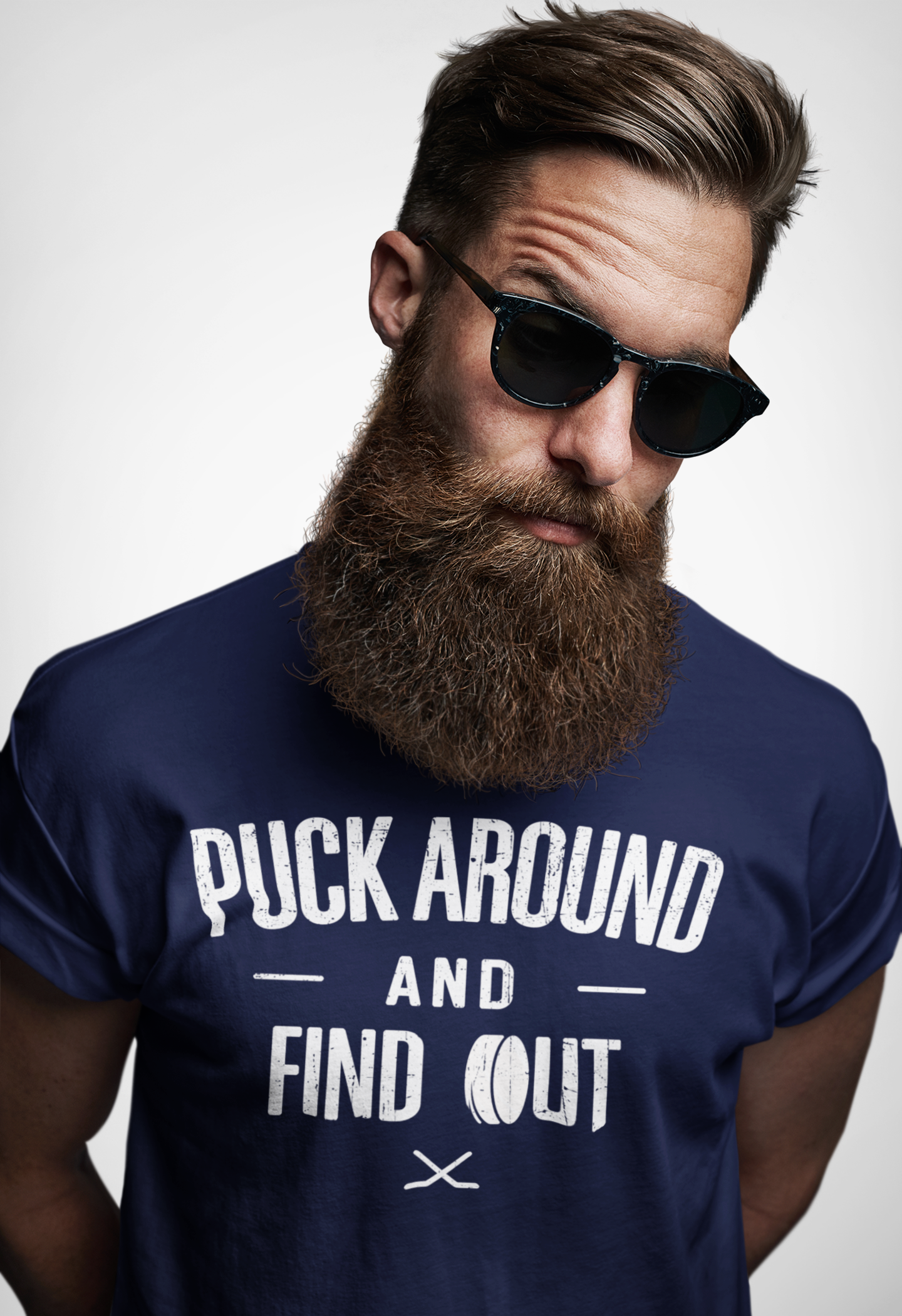 Funny Hockey T-Shirt - Funny Hockey Gifts - Funny Gift For Hockey Players - Size Chart - Mockup 3 - Puck Around Hockey - Hockey T-Shirt - Puck Around And Find Out Hockey Shirt - Hockey Gifts - Gift For Hockey Players