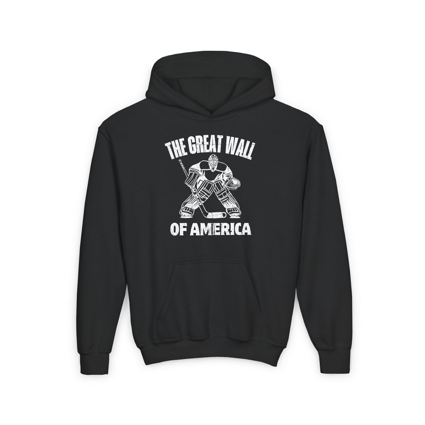 Main Front - Hockey Wall - Kids Hockey Hoodie - The Great Wall Of America Kids Hockey Hoodie - Hockey Gifts - Gift For Hockey Players