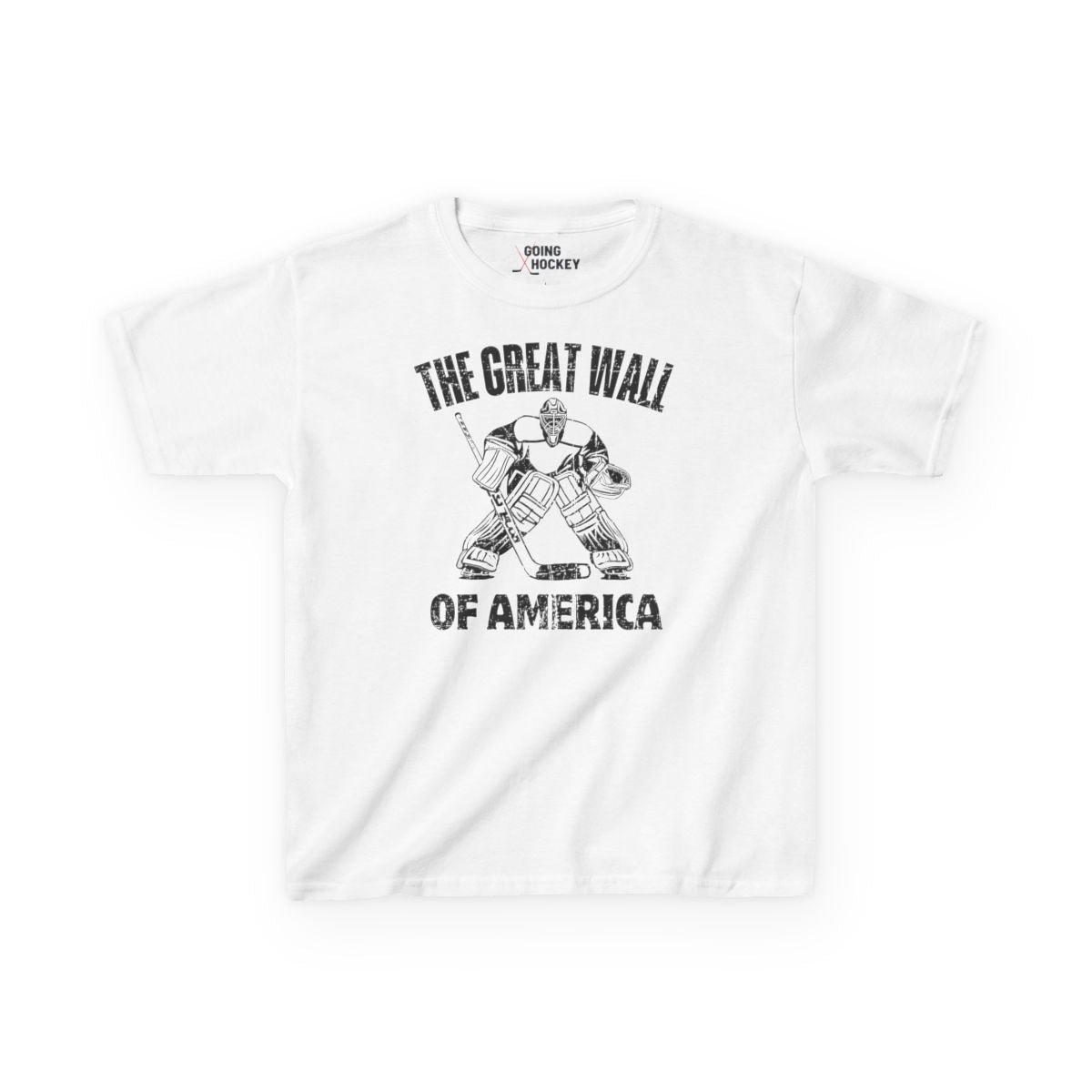 White Front - Hockey Wall - Kids Hockey T-Shirt - The Great Wall Of America Kids Hockey Shirt - Hockey Gifts - Gift For Hockey Players
