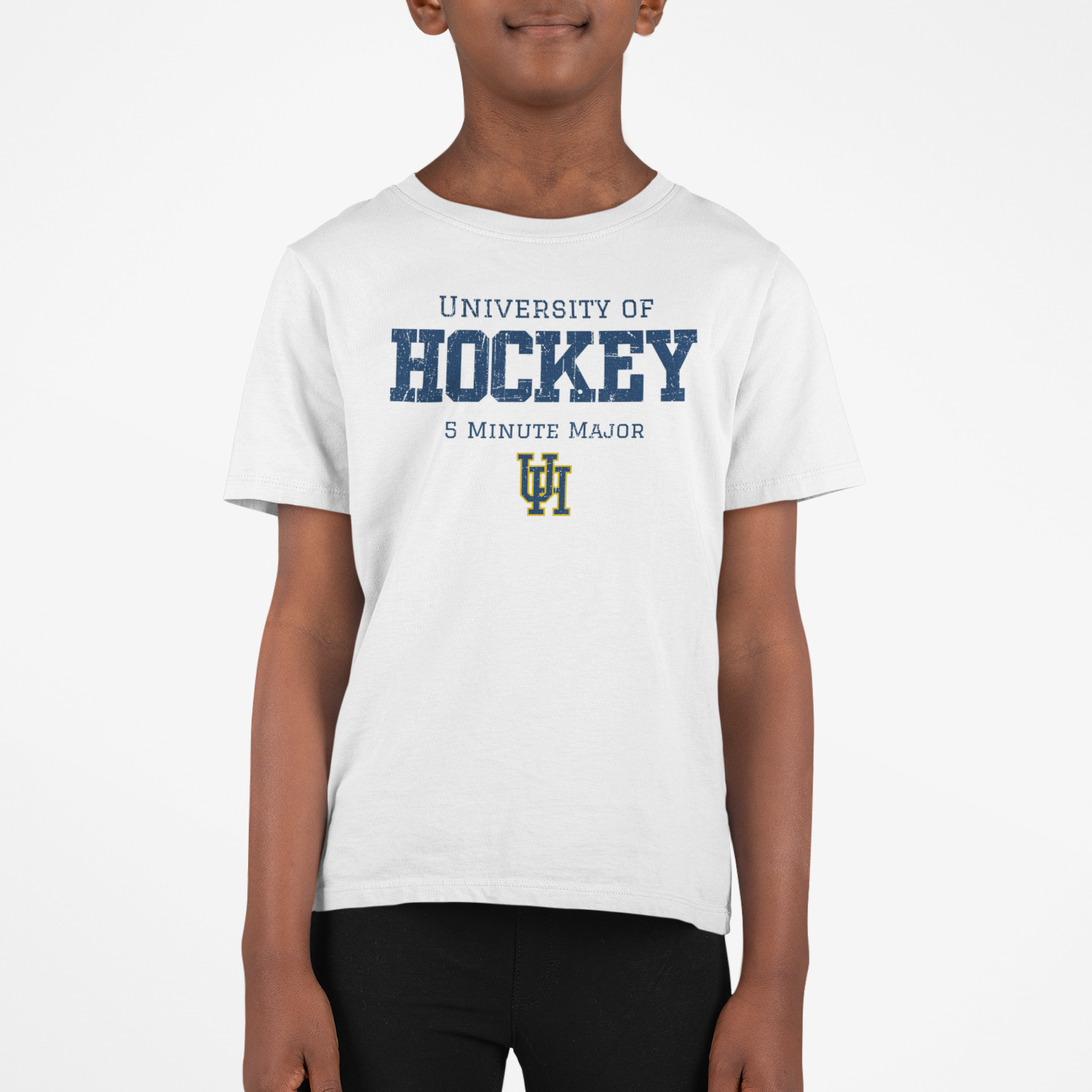 Funny Hockey Shirt - Funny Hockey Gifts - Funny Gift For Hockey Players - Mockup 2 - University Of Hockey - Kids Hockey T-Shirt - University of Hockey 5 Minute Major Kids Hockey Shirt- Hockey Gifts - Gift For Hockey Players