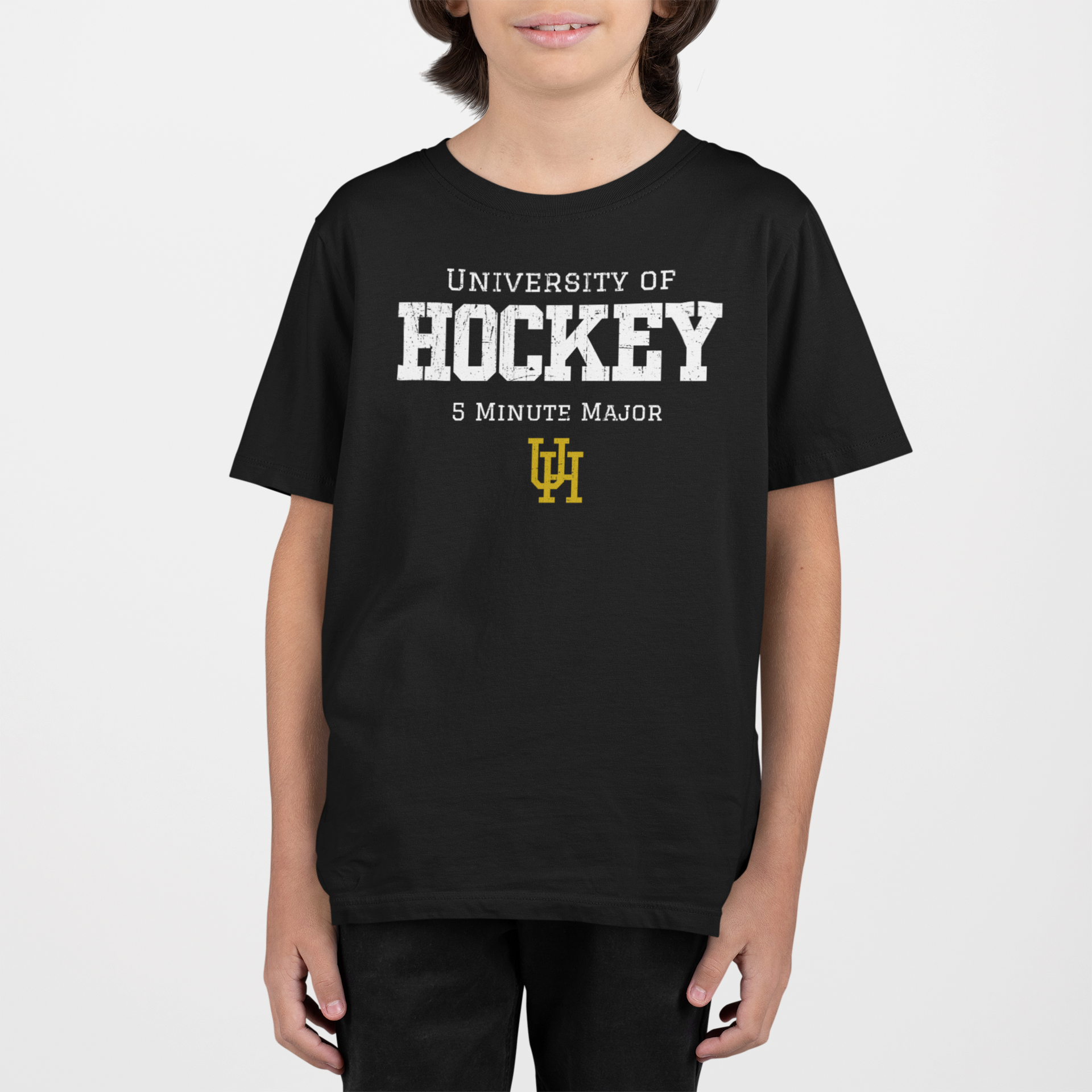 Funny Hockey Shirt - Funny Hockey Gifts - Funny Gift For Hockey Players - Mockup 3 - University Of Hockey - Kids Hockey T-Shirt - University of Hockey 5 Minute Major Kids Hockey Shirt- Hockey Gifts - Gift For Hockey Players