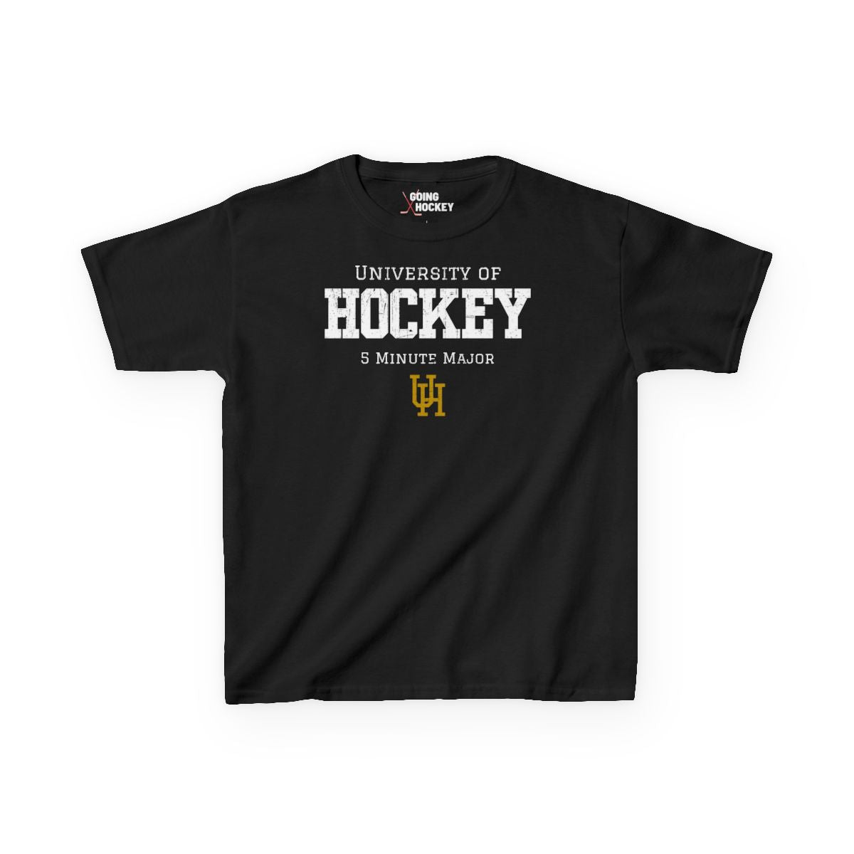 Funny Hockey Shirt - Funny Hockey Gifts - Funny Gift For Hockey Players - Black Front - University Of Hockey - Kids Hockey T-Shirt - University of Hockey 5 Minute Major Kids Hockey Shirt- Hockey Gifts - Gift For Hockey Players