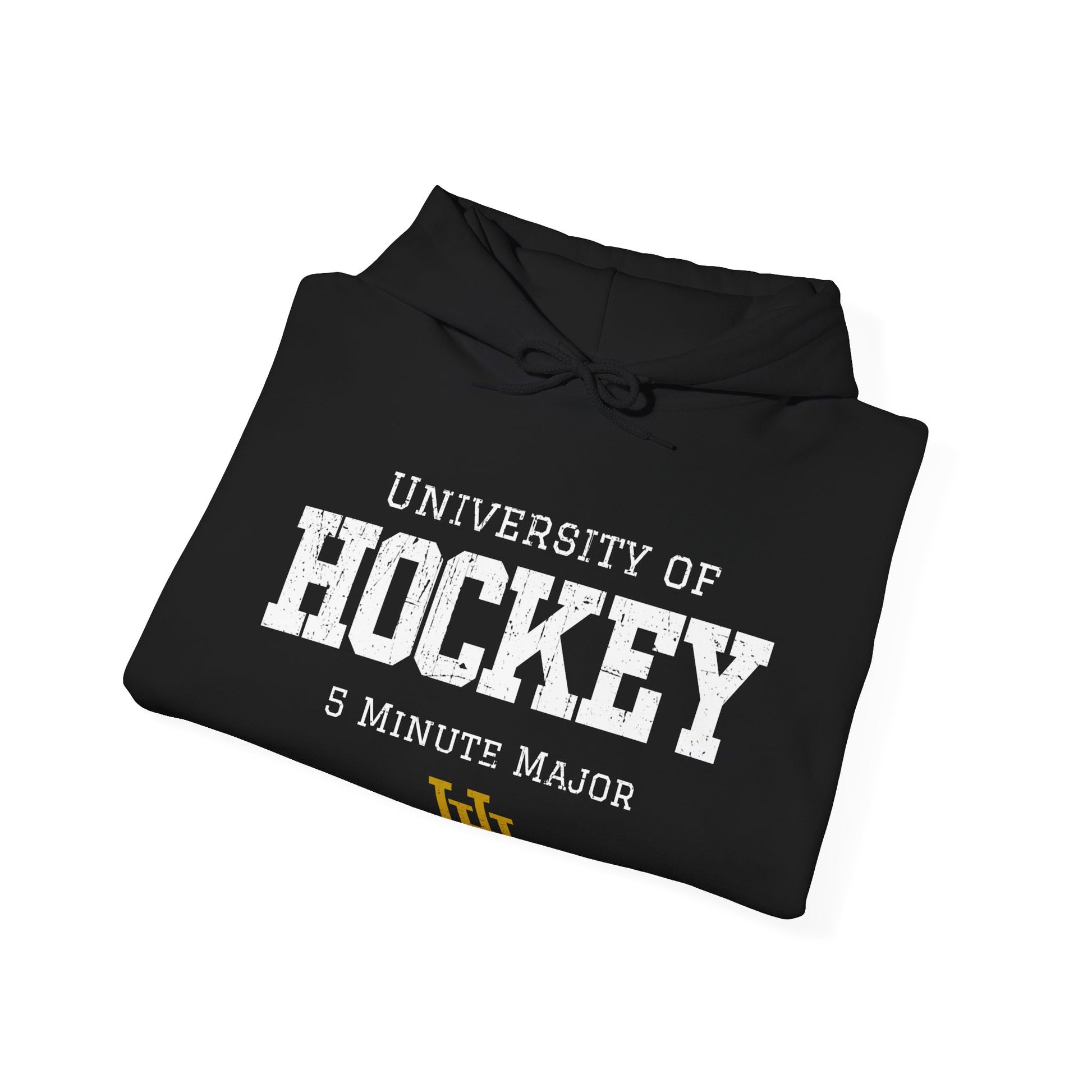 Funny Hockey Hoodie - Funny Hockey Gifts - Funny Gift For Hockey Players - Black Folded - University of Hockey - Hockey Hoodie - University of Hockey 5 Minute Major Hockey Hoodie - Hockey Gifts - Gift For Hockey Players