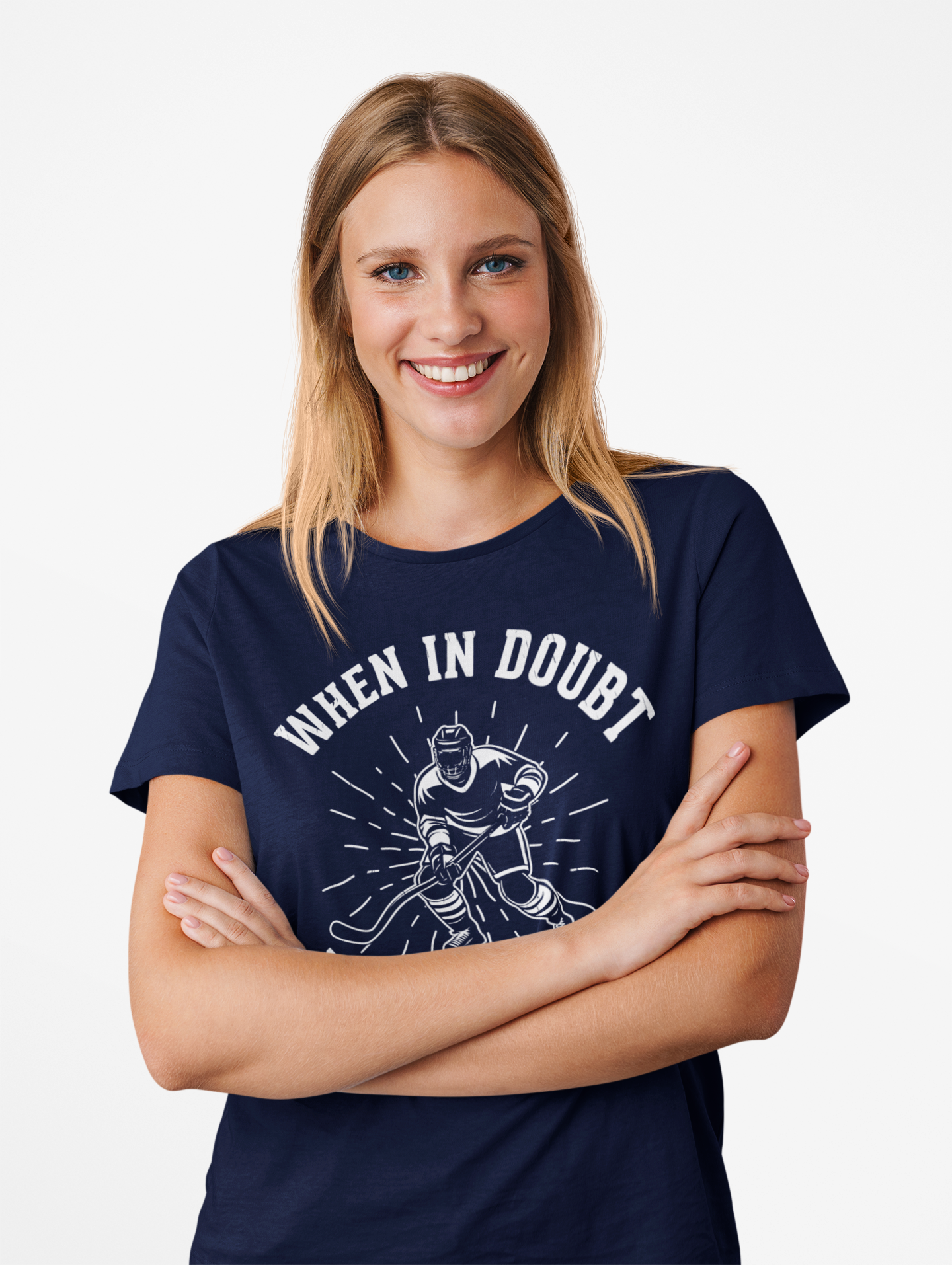 Funny Hockey T-Shirt - Funny Hockey Gifts - Funny Gift For Hockey Players - Size Chart - Mockups 4 - Hockey No Doubt - Hockey T-Shirt - When In Doubt Lay Them Out Hockey Shirt - Hockey Gifts - Gift For Hockey Players