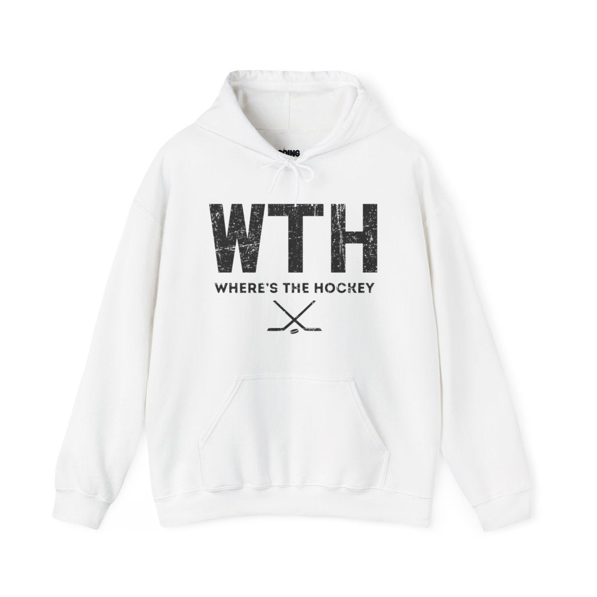 White Hoodie - WT Hockey - Hockey Hoodie - Where's The Hockey Hockey Hoodie - Hockey Gifts - Gift For Hockey Players