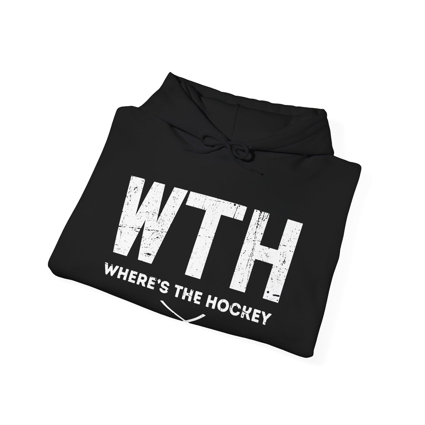 Black Folded - WT Hockey - Hockey Hoodie - Where's The Hockey Hockey Hoodie - Hockey Gifts - Gift For Hockey Players