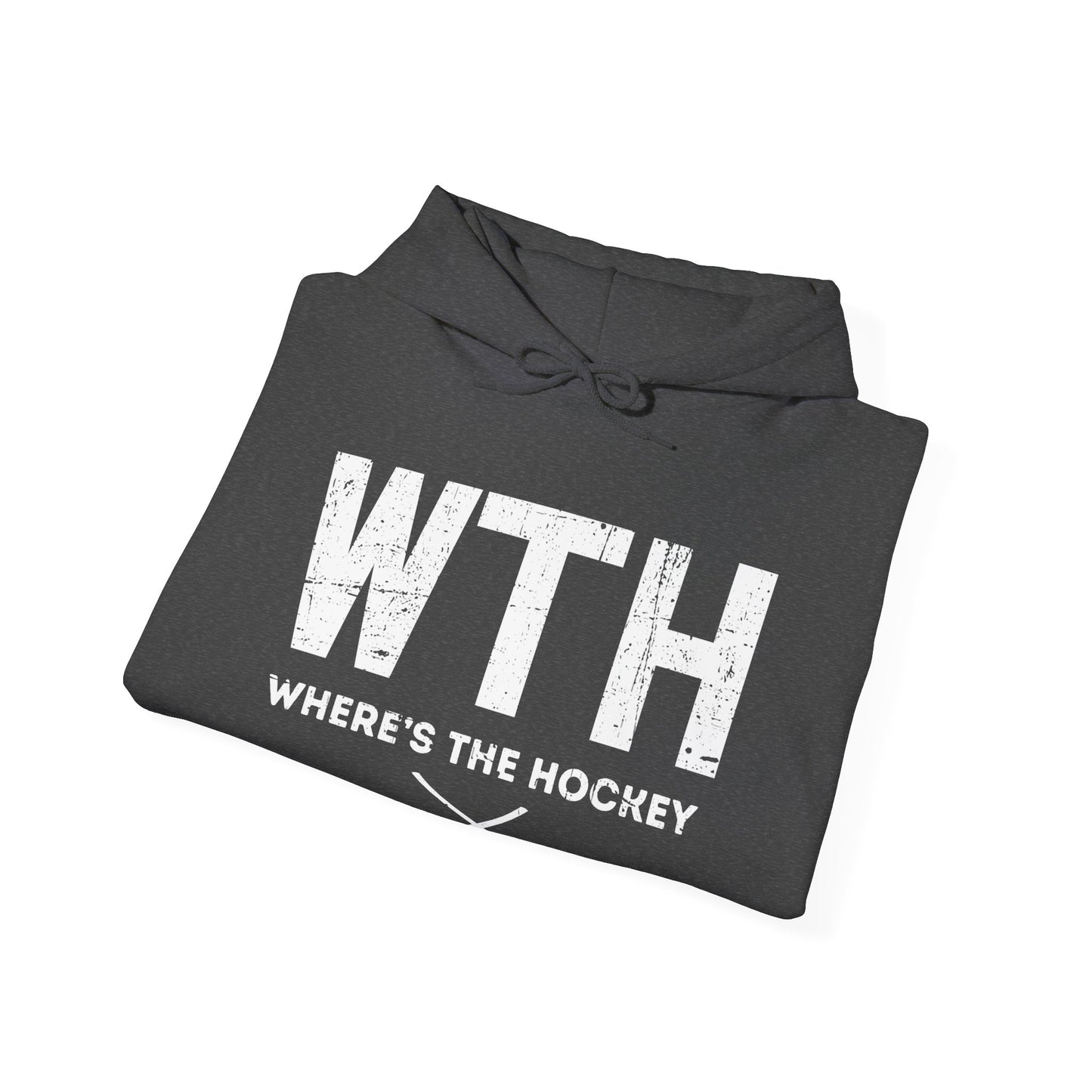 Dark Grey Folded - WT Hockey - Hockey Hoodie - Where's The Hockey Hockey Hoodie - Hockey Gifts - Gift For Hockey Players