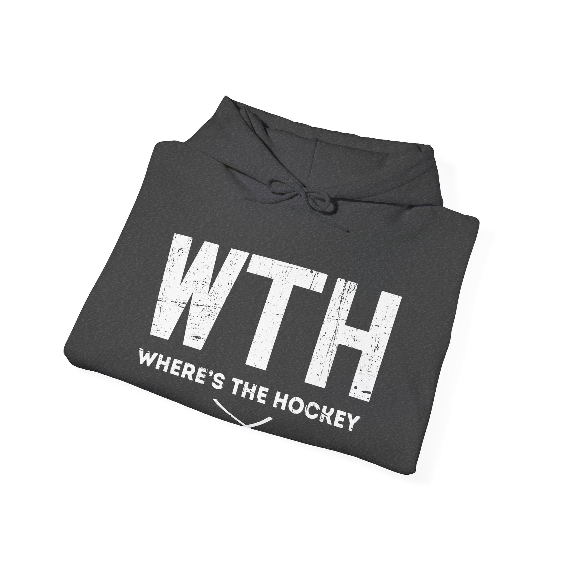Dark Grey Folded - WT Hockey - Hockey Hoodie - Where's The Hockey Hockey Hoodie - Hockey Gifts - Gift For Hockey Players