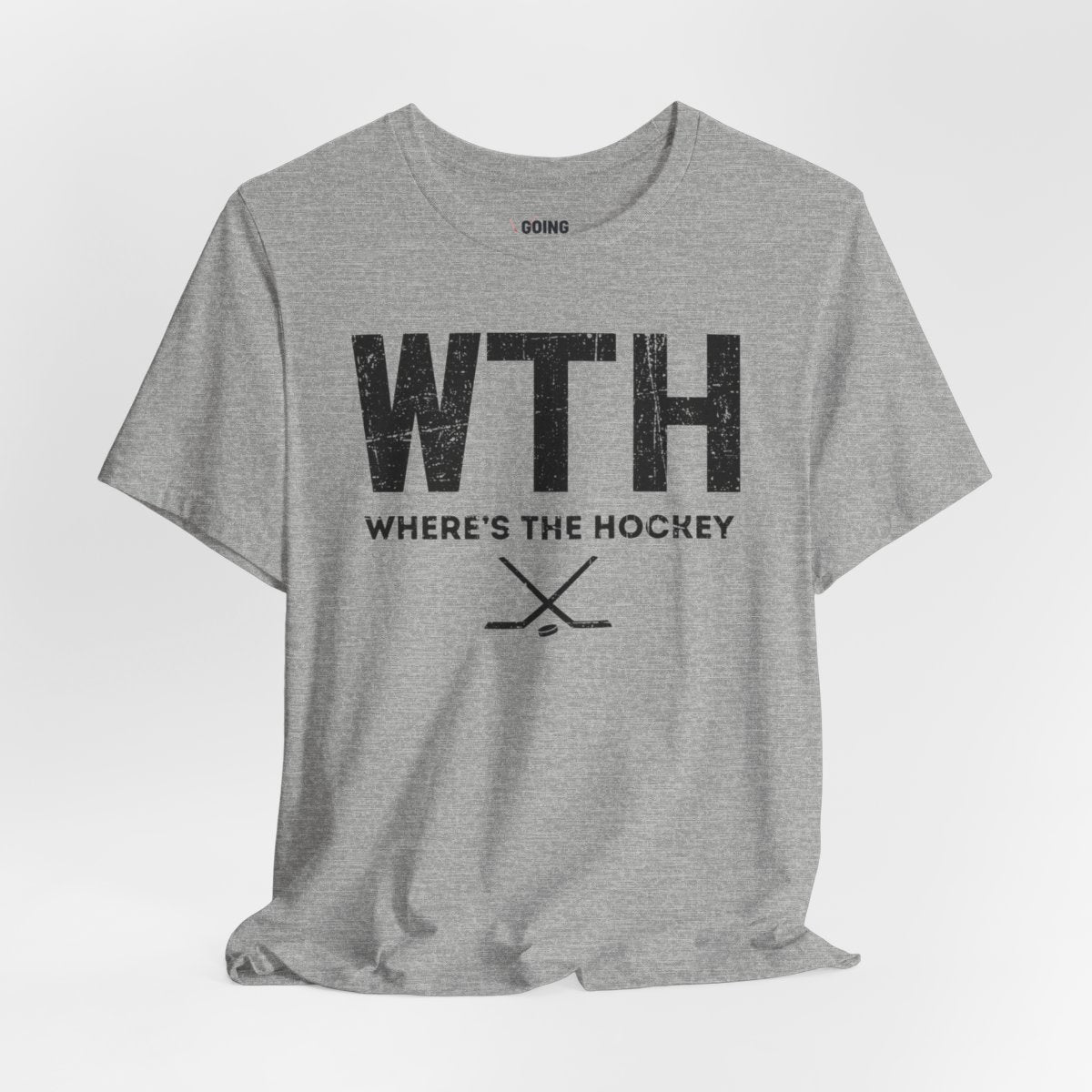 Grey Front - WT Hockey - Hockey T-Shirt - Where's The Hockey Hockey Shirt - Hockey Gifts - Gift For Hockey Players