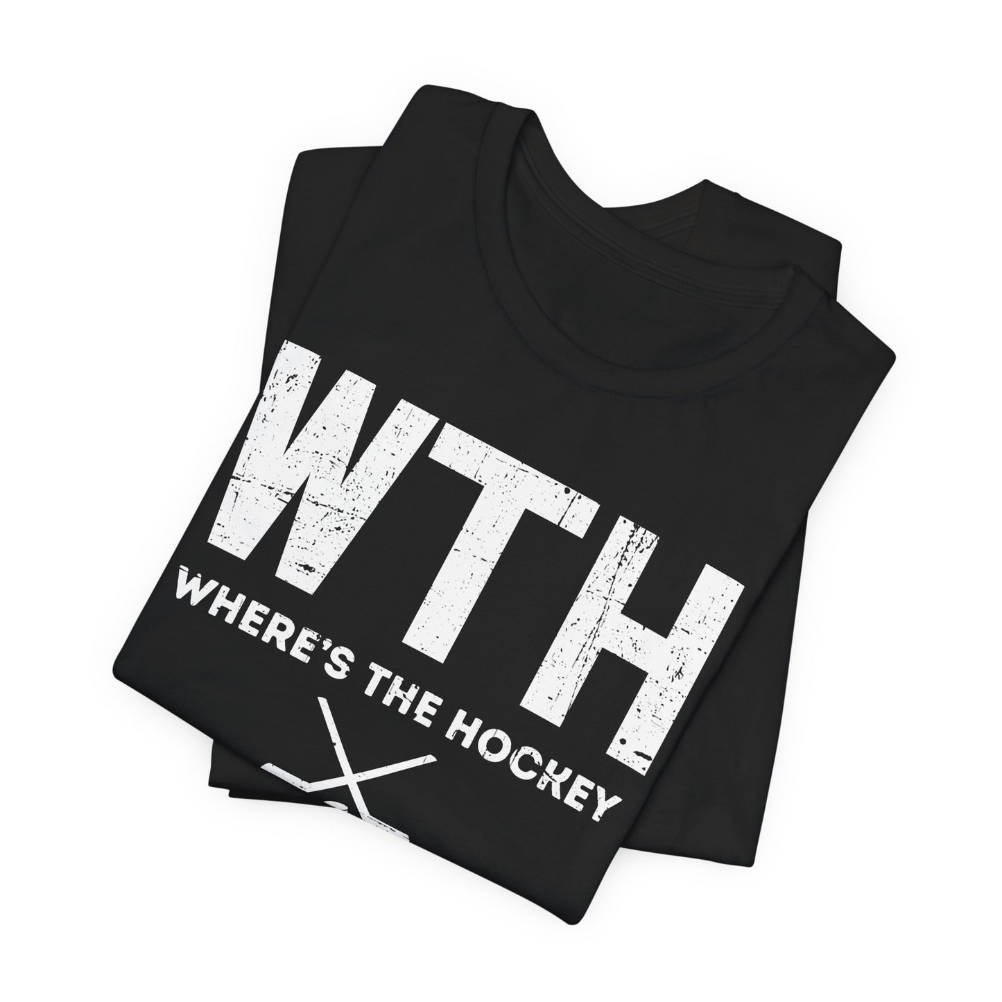 Black Folded - WT Hockey - Hockey T-Shirt - Where's The Hockey Hockey Shirt - Hockey Gifts - Gift For Hockey Players
