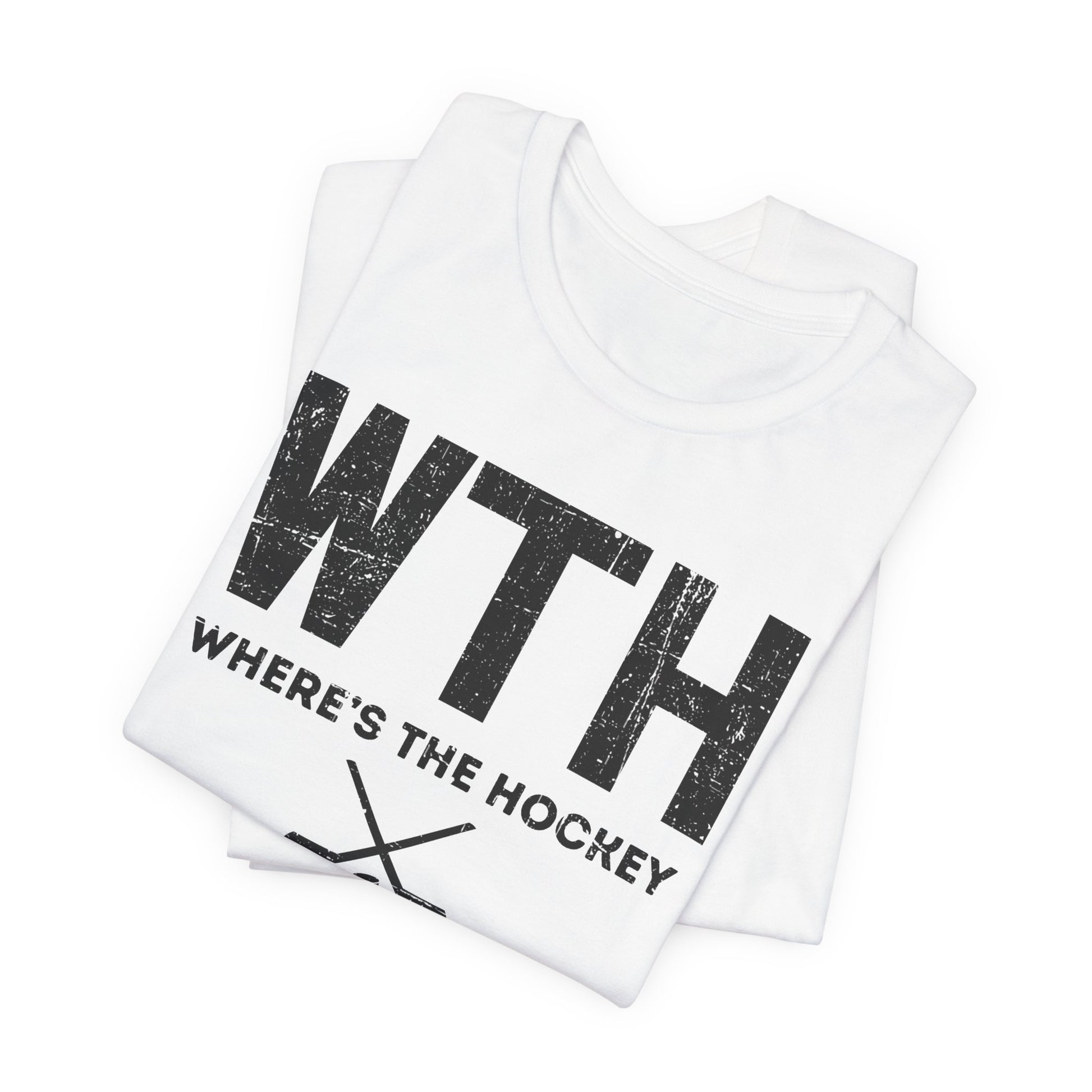 White Folded - WT Hockey - Hockey T-Shirt - Where's The Hockey Hockey Shirt - Hockey Gifts - Gift For Hockey Players