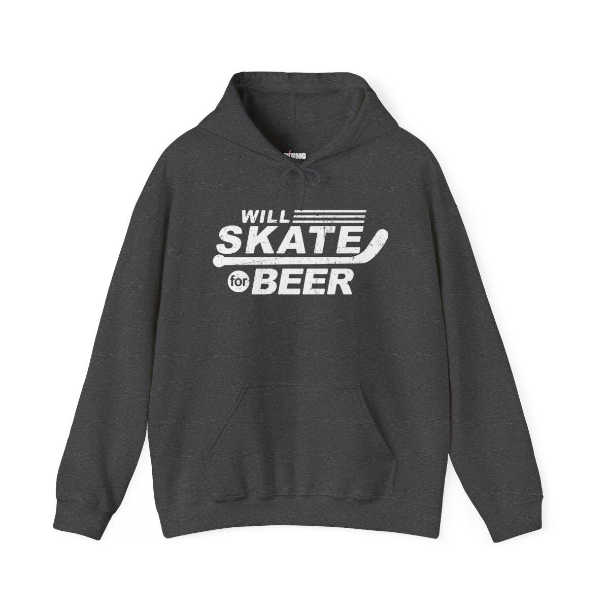 Dark Grey Front - Hockey For Beer - Hockey Hoodie - Will Skate For Beer Hockey Hoodie - Hockey Gifts - Gift For Hockey Players