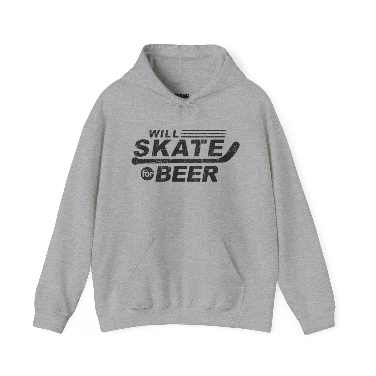 Grey Front - Hockey For Beer - Hockey Hoodie - Will Skate For Beer Hockey Hoodie - Hockey Gifts - Gift For Hockey Players