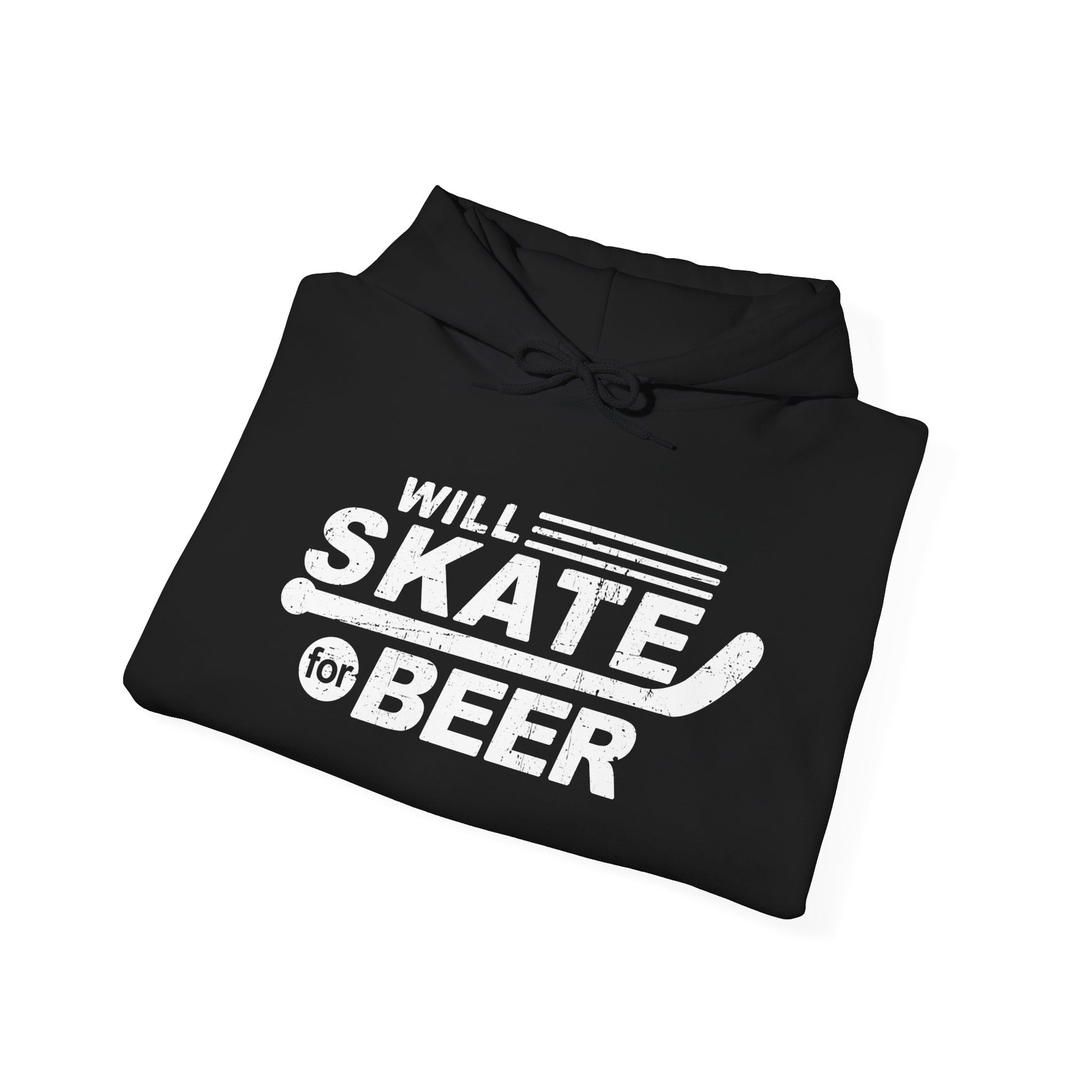 Black Folded - Hockey For Beer - Hockey Hoodie - Will Skate For Beer Hockey Hoodie - Hockey Gifts - Gift For Hockey Players