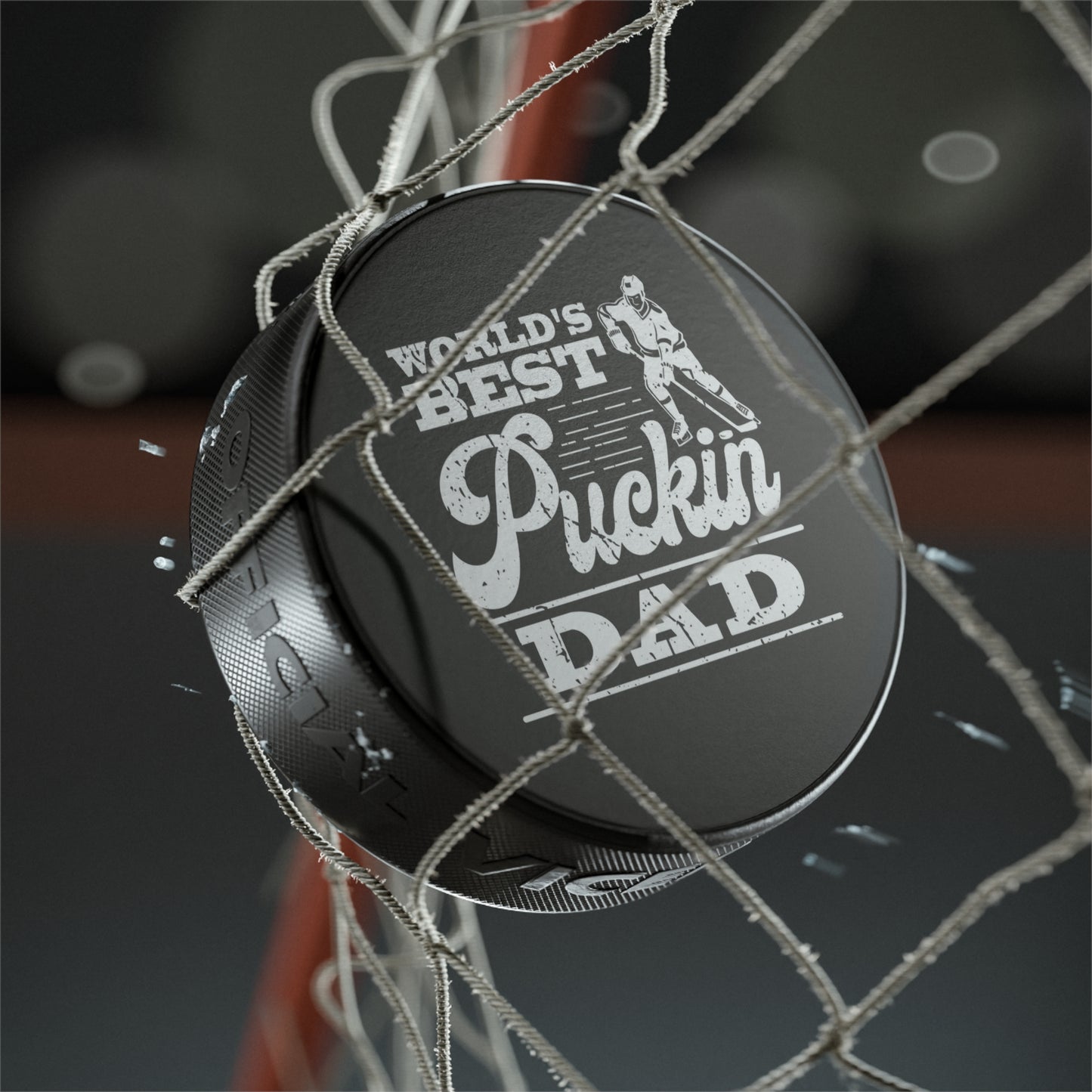 Best Puckin Dad - Hockey Puck