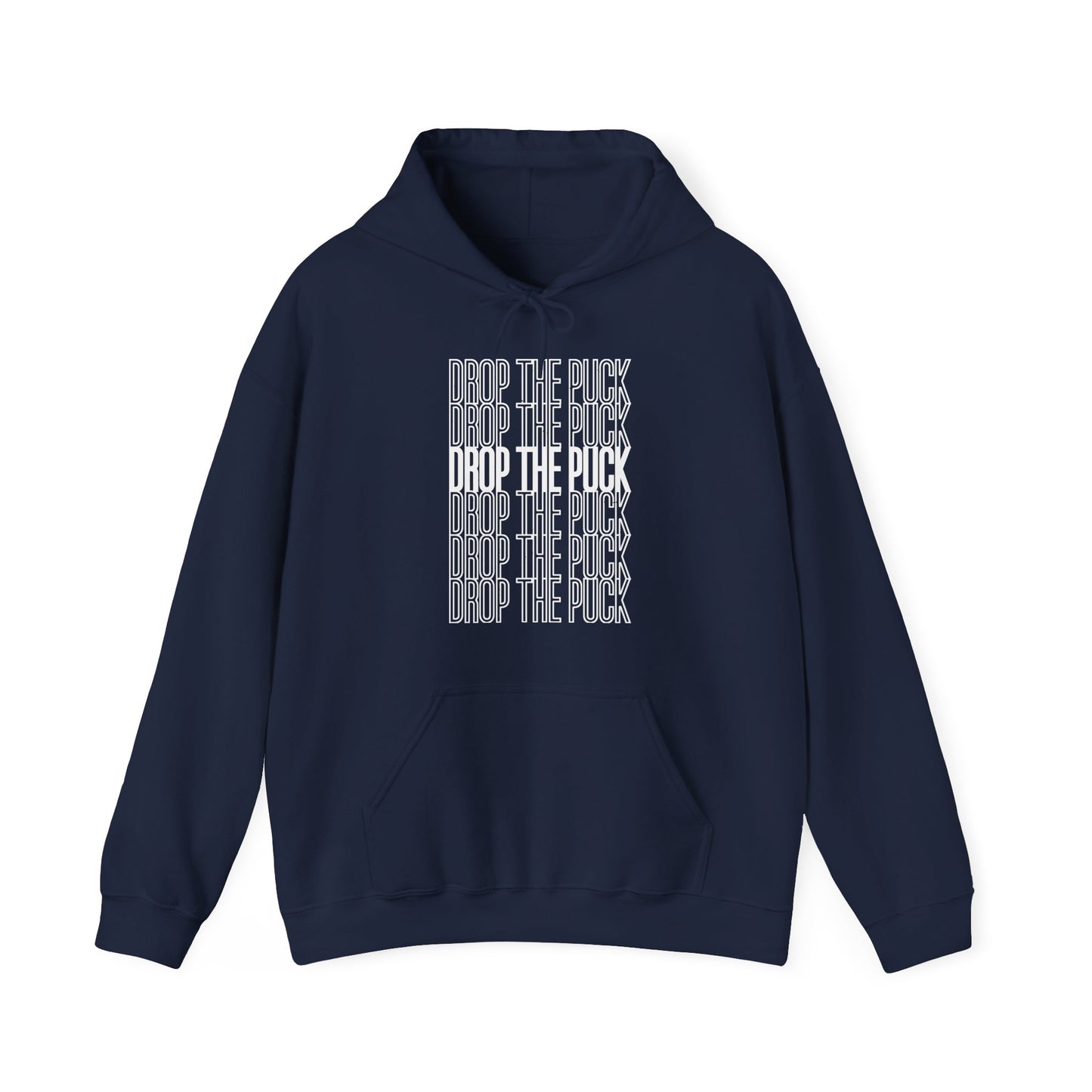 Navy Front - Hockey Drop - Hockey Hoodie - Drop The Puck Hockey Hockey Hoodie - Hockey Gifts - Gift For Hockey Players